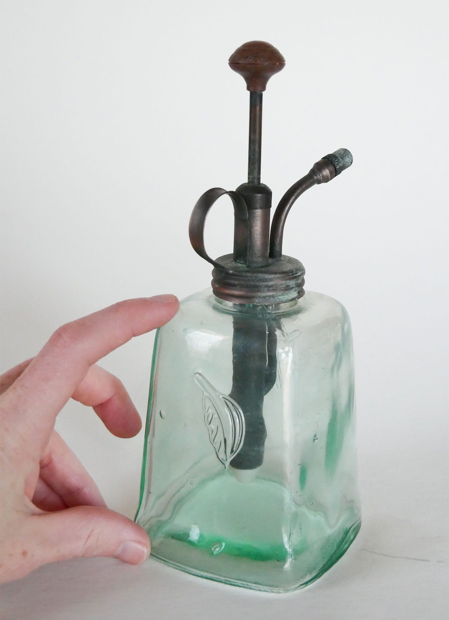 Vintage Green Glass Plant Mister, Apothecary Plant Sprayer, Vintage Plant Mister, Vintage Green Glass Sprayer, Vintage Home Decor