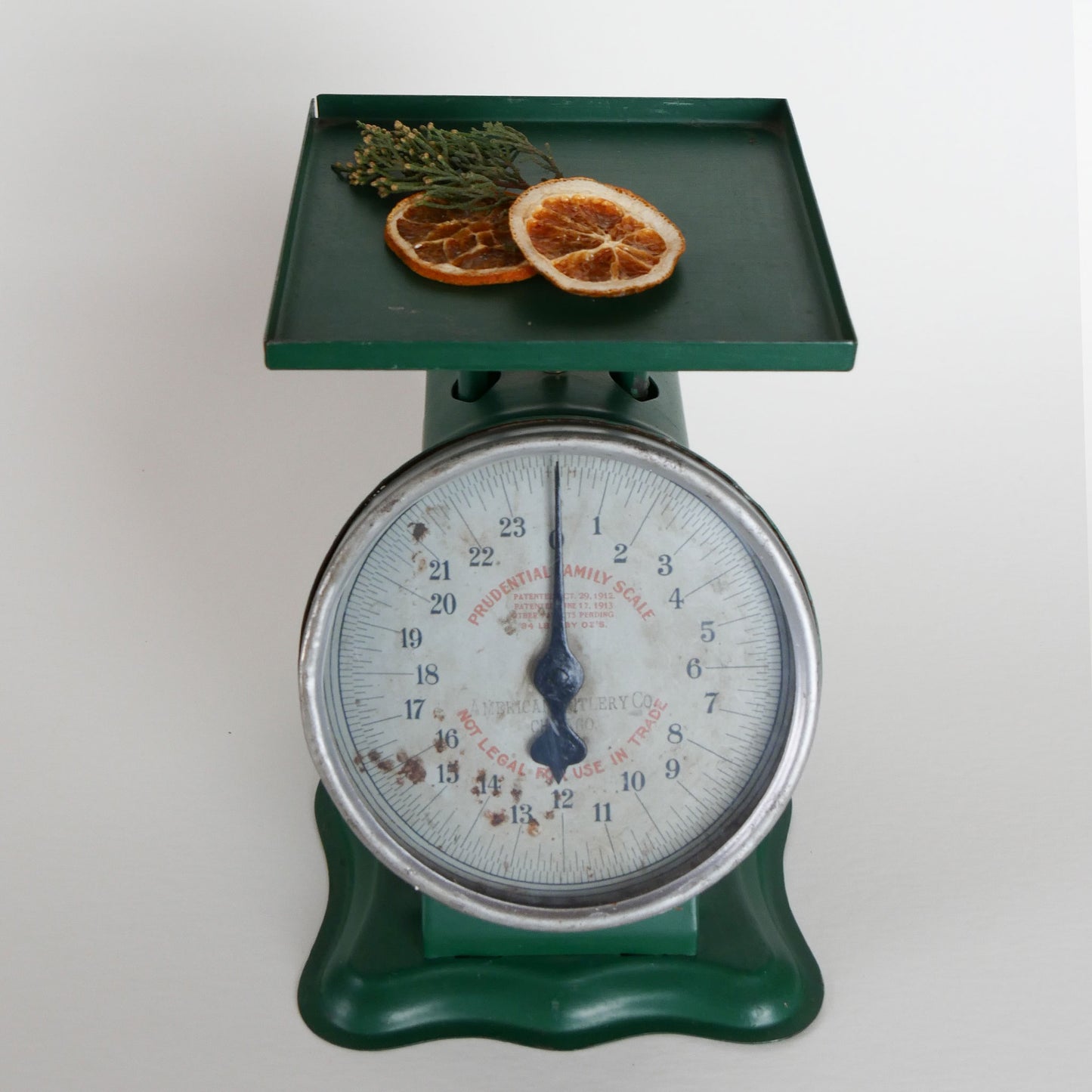 Vintage Green Prudential Family Scale, Antique Kitchen Scale, Vintage Kitchen DEcor, Antique Kitchen Decor, Primitive Kitchen Scale