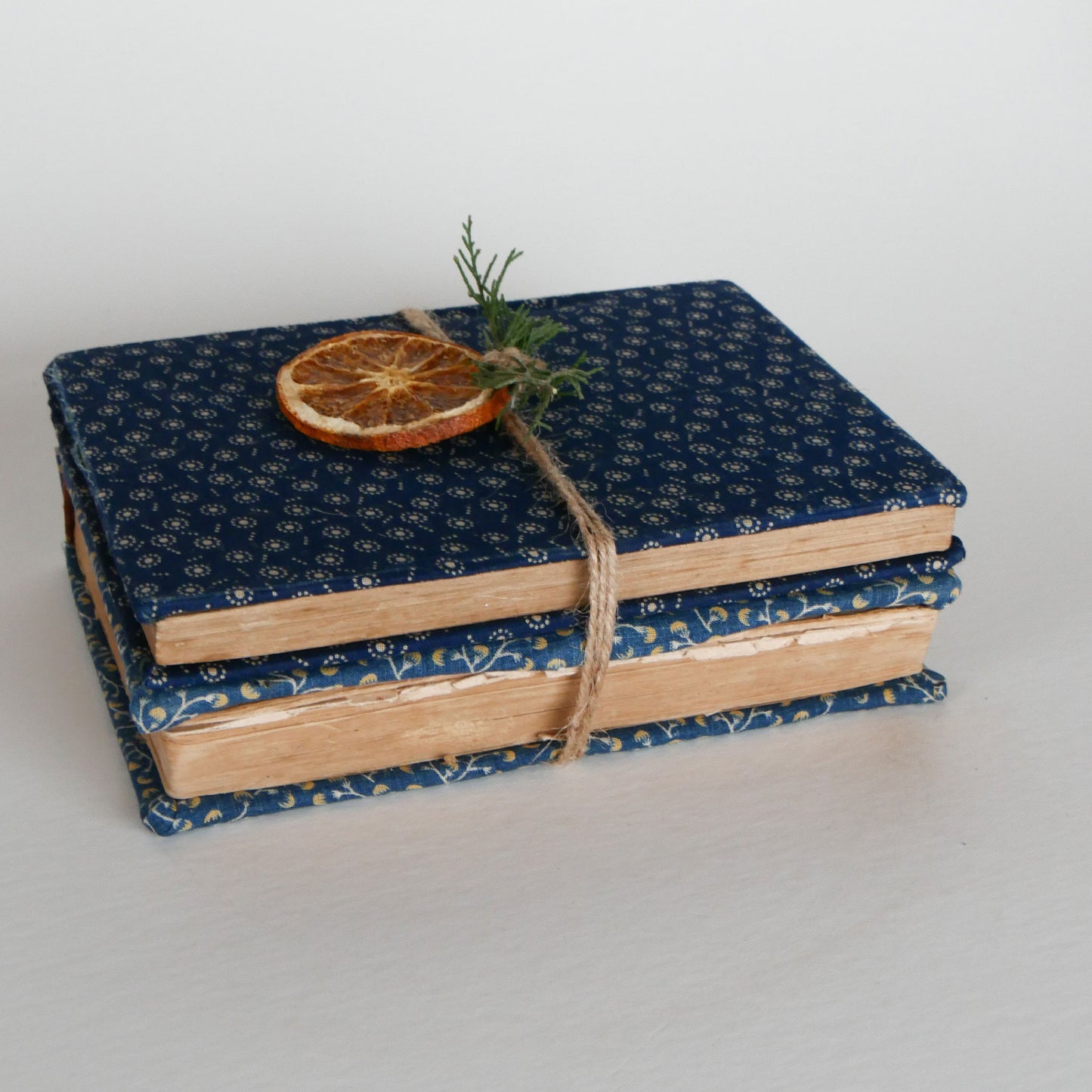 Vintage Fabric Covered Book Set, Vintage Books, Vintage Home Decor, Vintage Cottage Decor