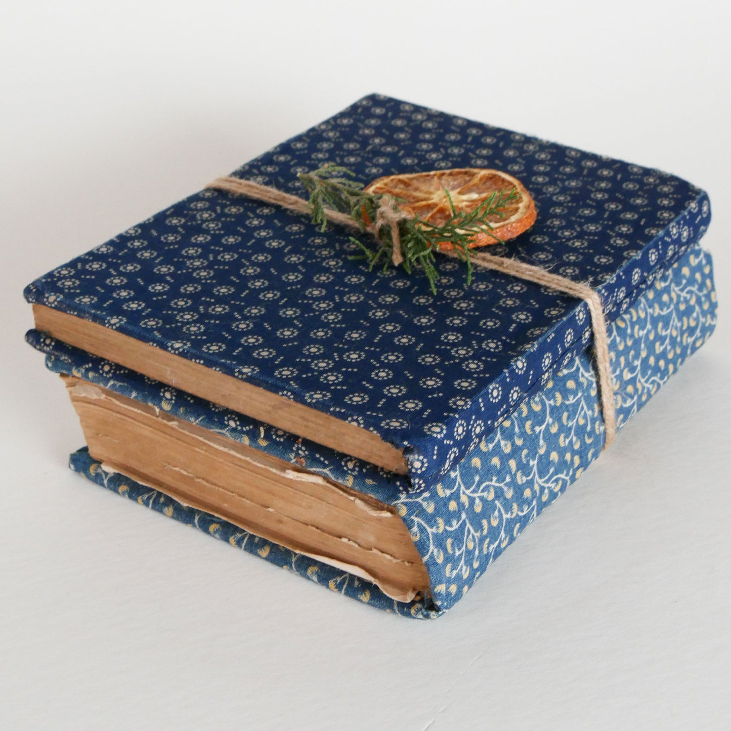 Vintage Fabric Covered Book Set, Vintage Books, Vintage Home Decor, Vintage Cottage Decor