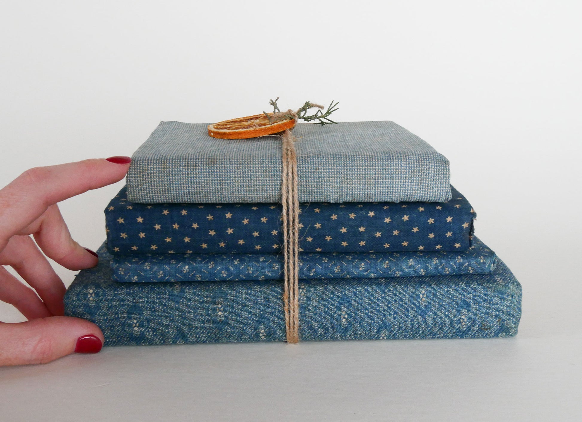 Vintage Fabric Covered Book Set, Vintage Books, Vintage Home Decor, Vintage Cottage Decor
