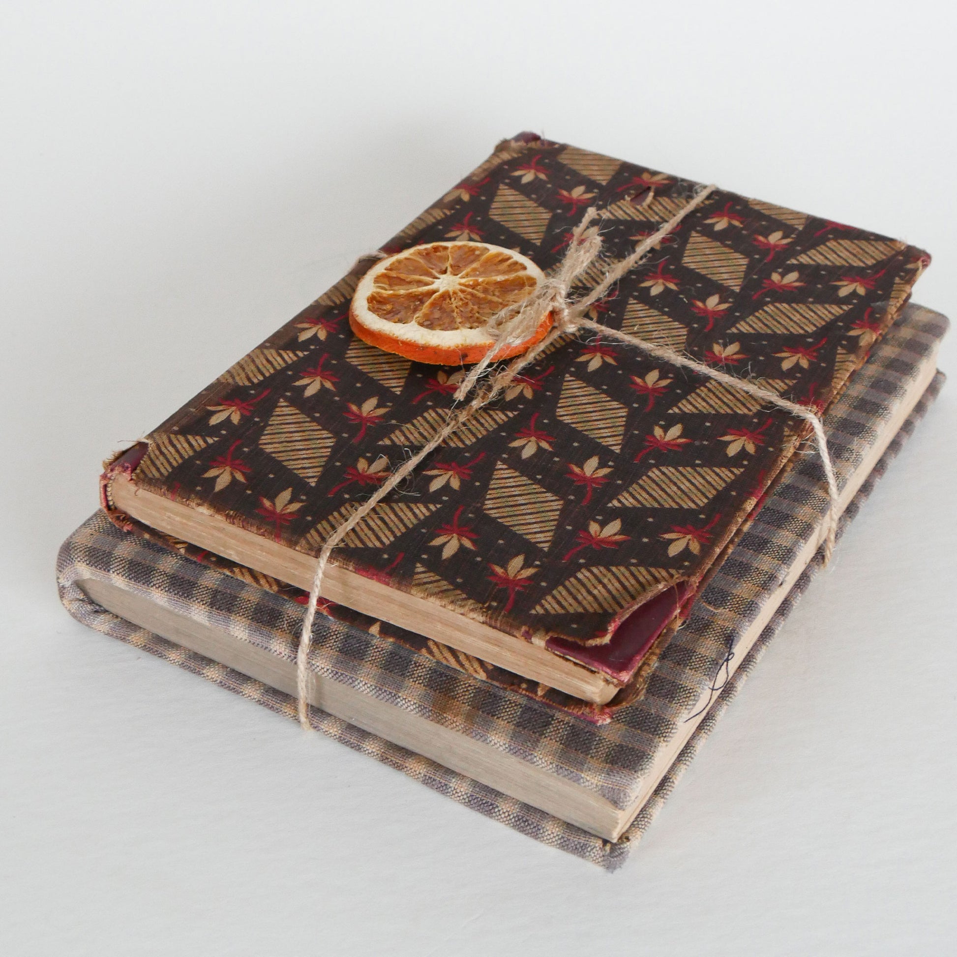 Vintage Fabric Covered Book Set, Vintage Books, Vintage Home Decor, Vintage Cottage Decor