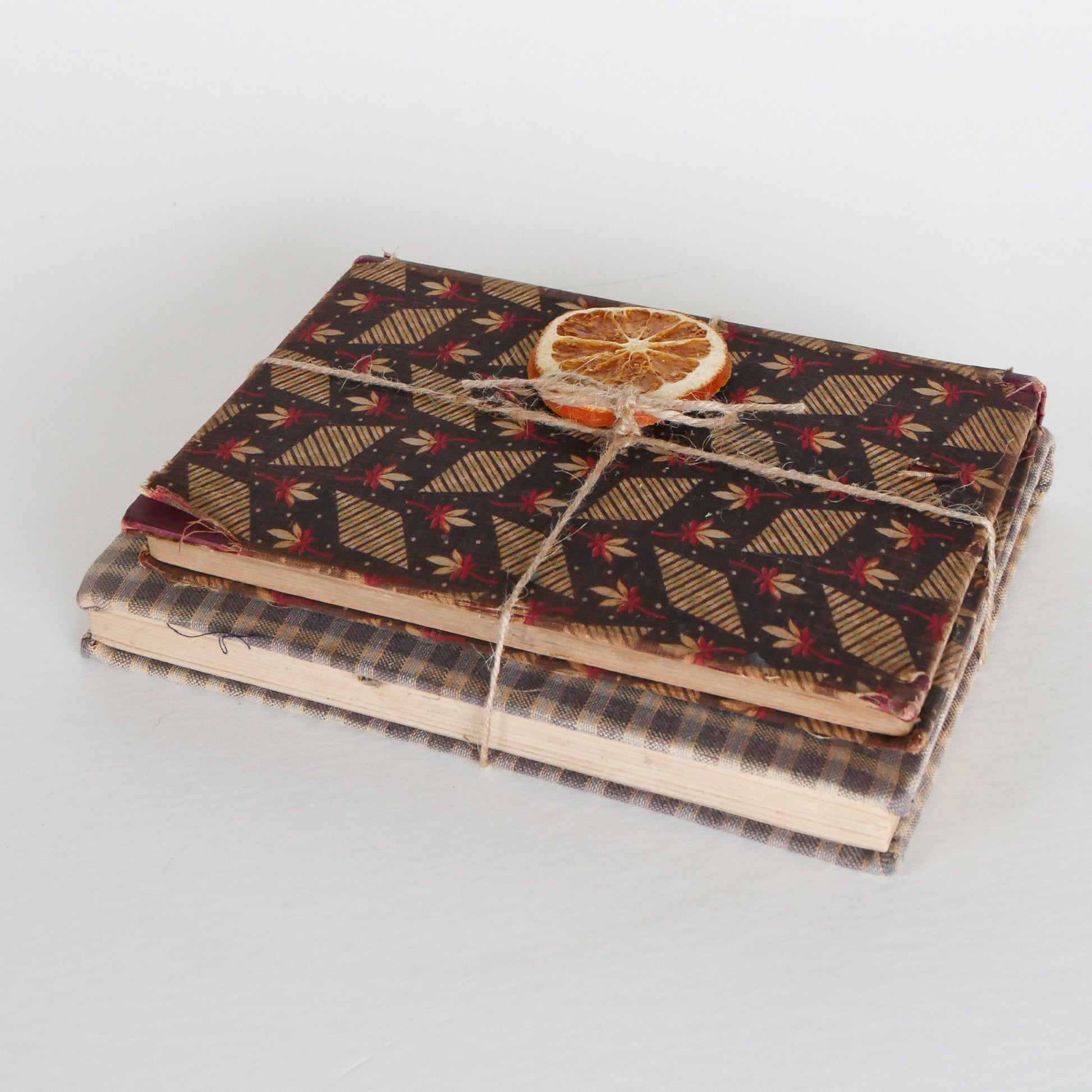 Vintage Fabric Covered Book Set, Vintage Books, Vintage Home Decor, Vintage Cottage Decor