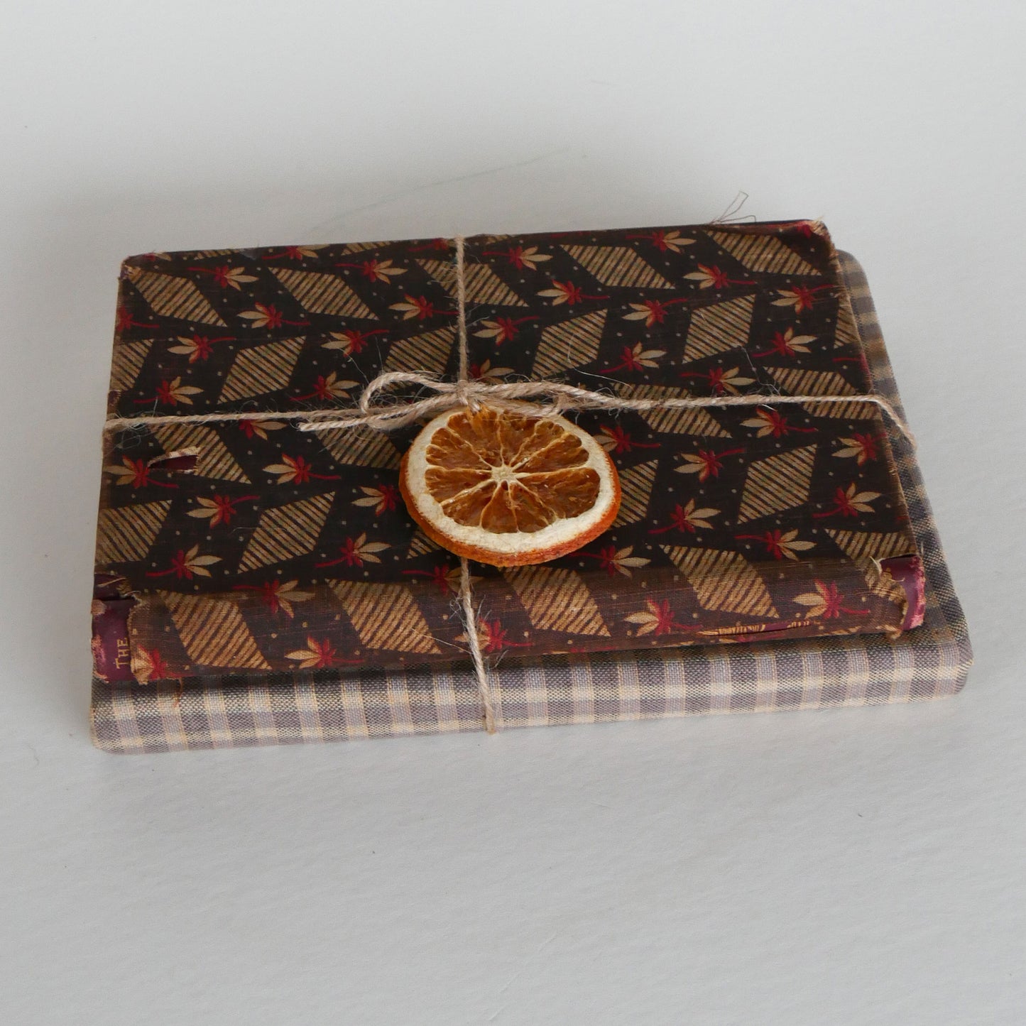 Vintage Fabric Covered Book Set, Vintage Books, Vintage Home Decor, Vintage Cottage Decor