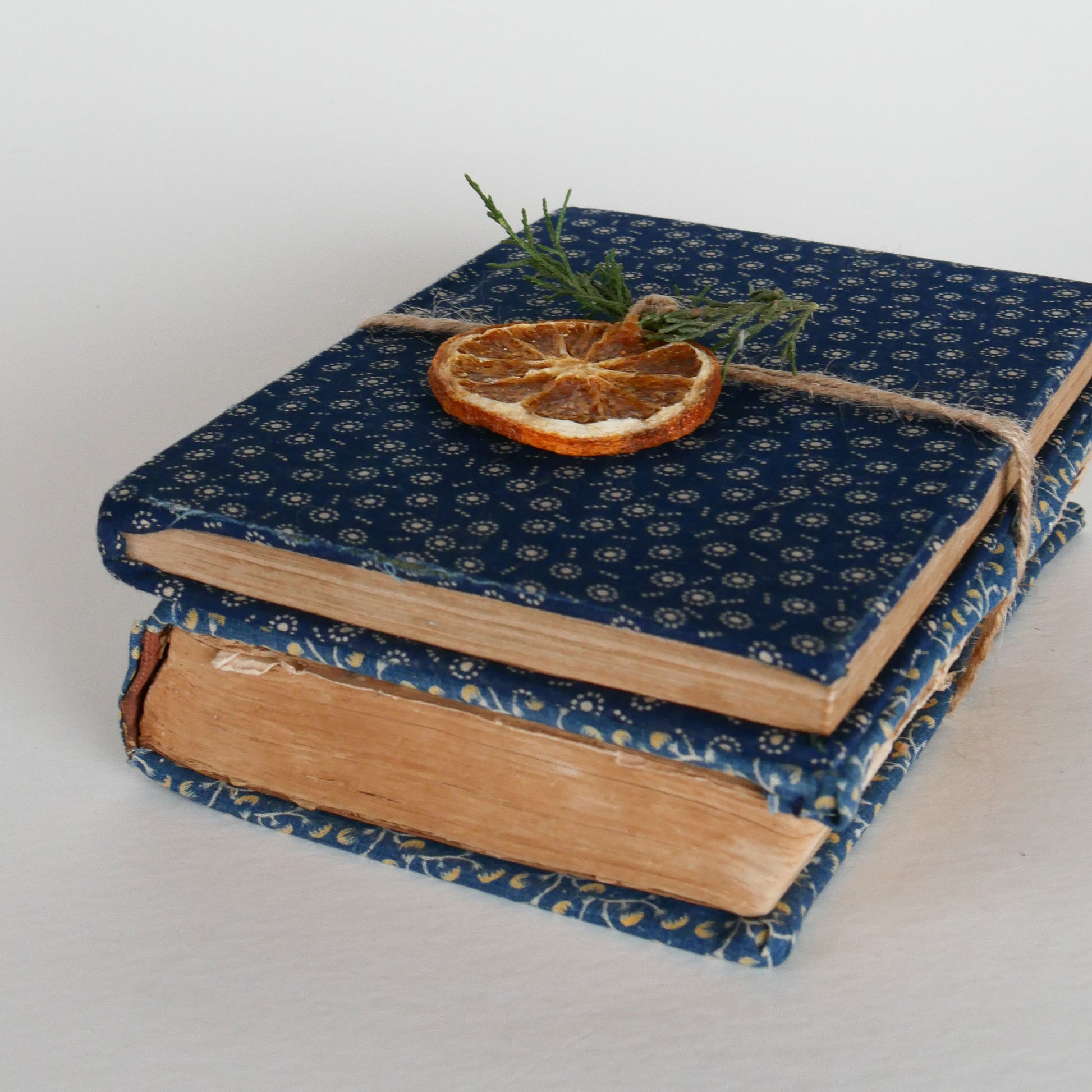 Vintage Fabric Covered Book Set, Vintage Books, Vintage Home Decor, Vintage Cottage Decor