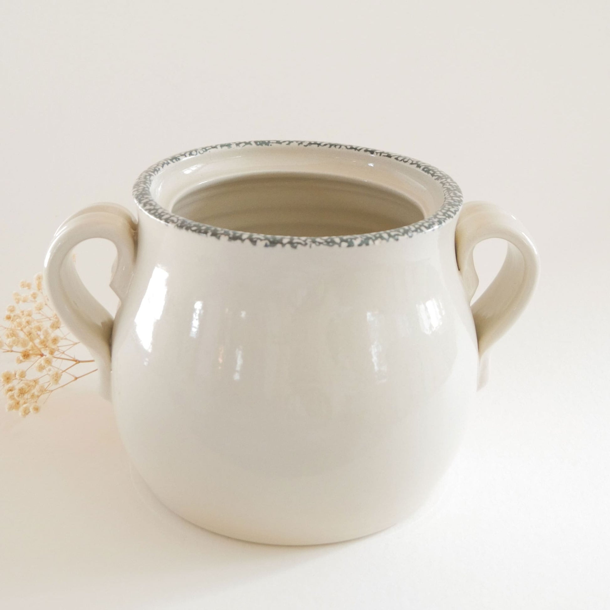 Large Vintage Home & Garden Party Floral Stoneware Jar, Vintage Floral Stoneware, Cottagecore Stoneware