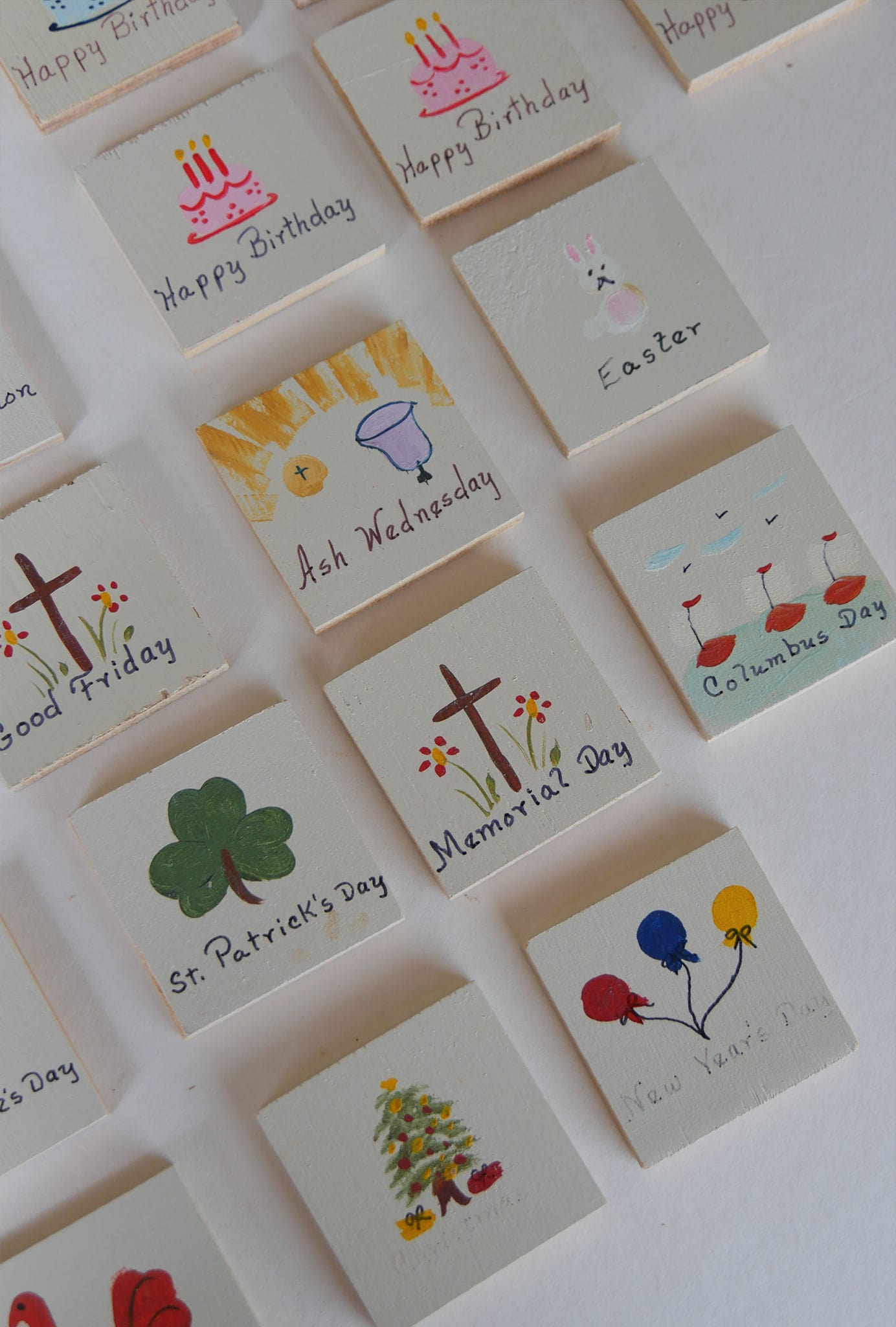 Vintage Hand Painted Perpetual Wood Calendar, Vintage Wood Calendar, Vintage Hand Painted Wood Calendar