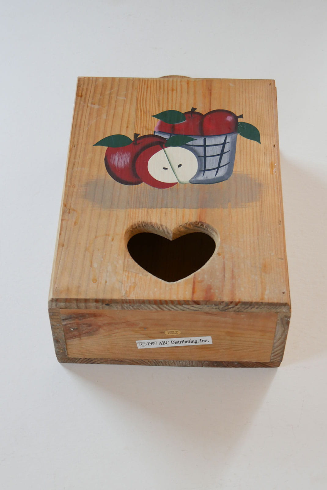 Vintage Wooden Plastic Bag Holder, Apple Motif, Vintage Cottagecore Apple Decor, Vintage Apple Decor, Vintage Kitchen Apple Decor, Vintage Wood Bag Holder, Vintage Plastic Bag Holder, Vintage Grocery Sack Holder