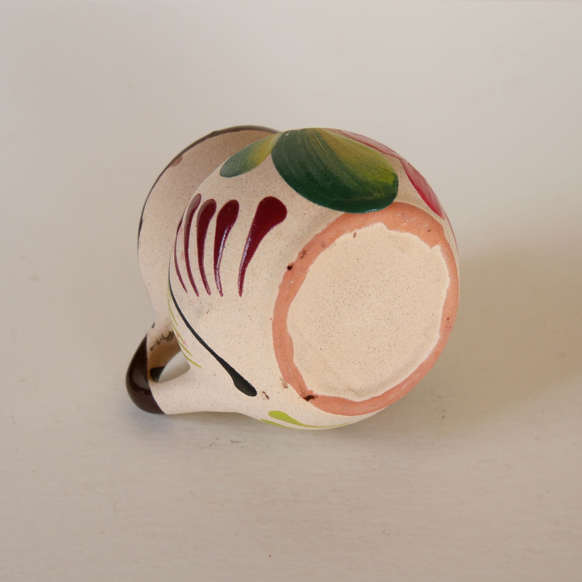 Handmade Southwestern Floral Vase, Mexican Terracottage Vase, Vintage Handmade Southwestern Folk Vase, Vintage Folk Vase