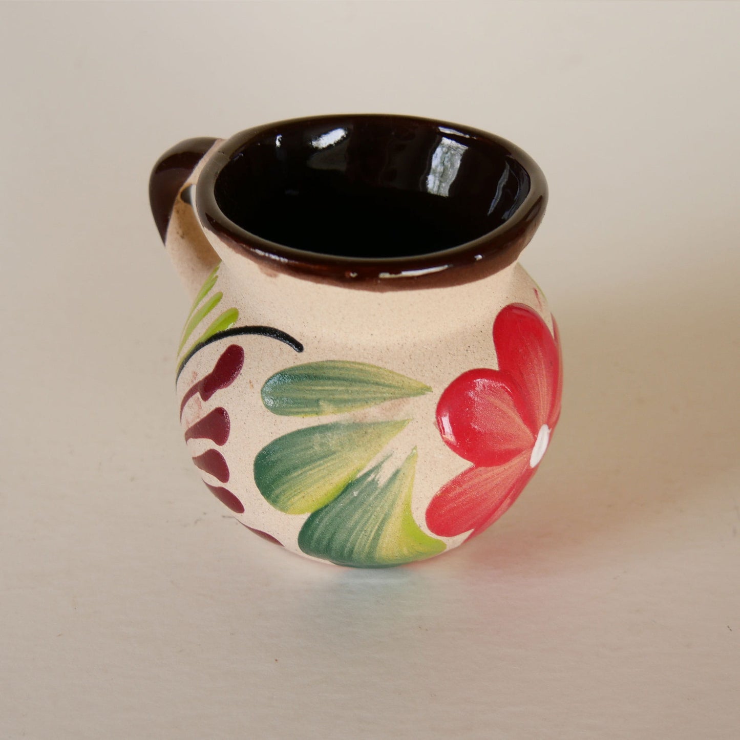Handmade Southwestern Floral Vase, Mexican Terracottage Vase, Vintage Handmade Southwestern Folk Vase, Vintage Folk Vase