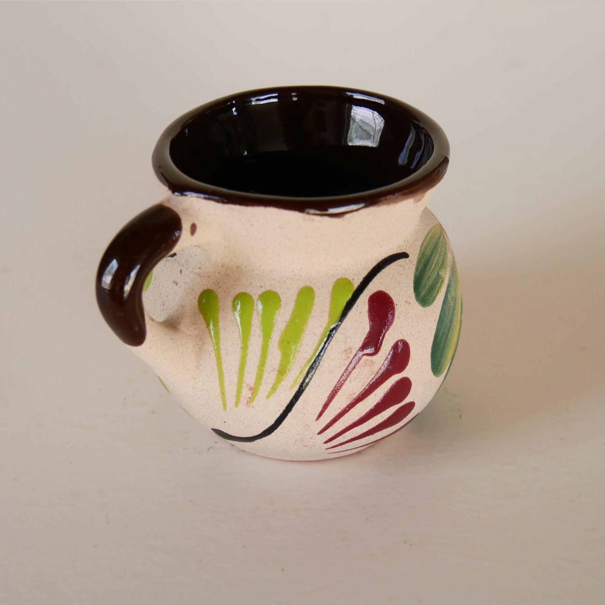 Handmade Southwestern Floral Vase, Mexican Terracottage Vase, Vintage Handmade Southwestern Folk Vase, Vintage Folk Vase