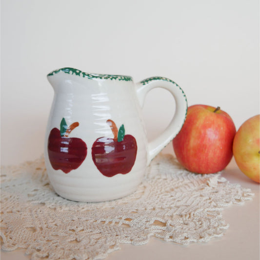 Vintage Handpainted Apple Creamer Vintage Handpainted Apple Pitcher Vintage Apple Stoneware