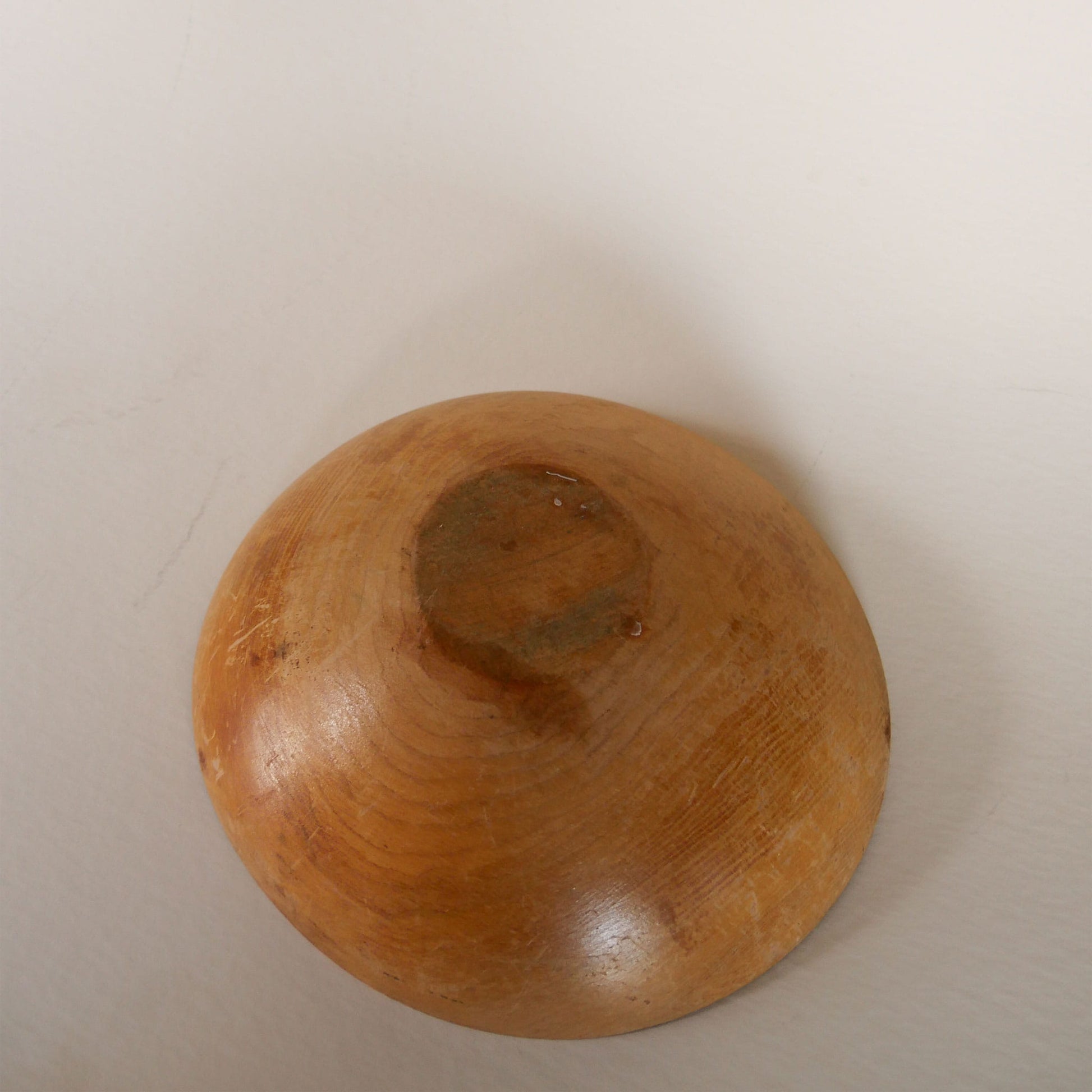 Vintage Handpainted Orange Wood Mixing Bowl, Farmhouse Kitchen Bowl, Primitive Wood Bowl, Vintage Wood BRead Bowl, Vintage Dough Bowl, Vintage Primitive Wooden BOwl