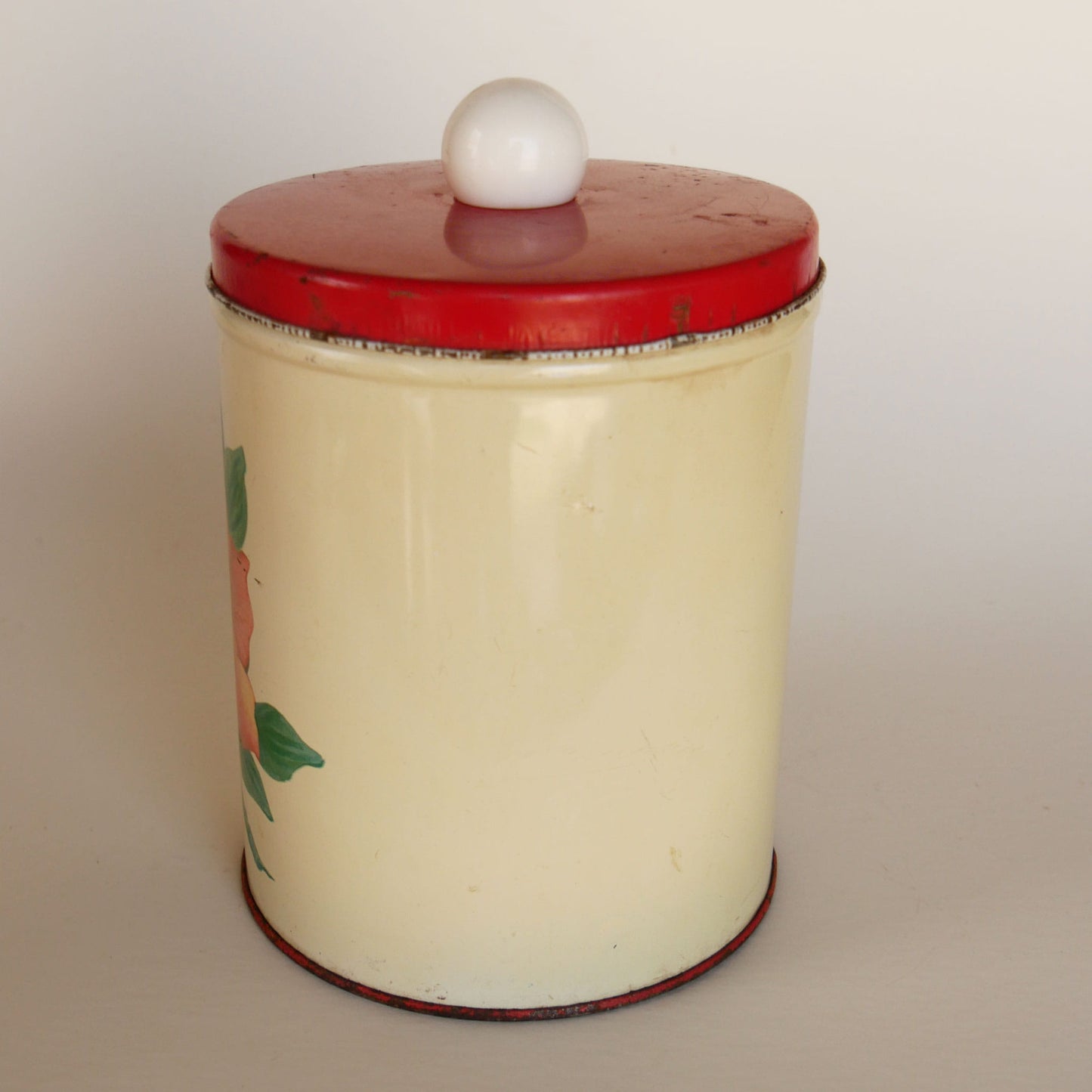 VIntage Hibiscus Tin Container, Vintage Floral Tin, Retro Vintage Tin, Vintage Floral Retro Tin, Vintage Kitchen Container, Vintage Kitchen Tin and Lid, Floral Tin and Lid