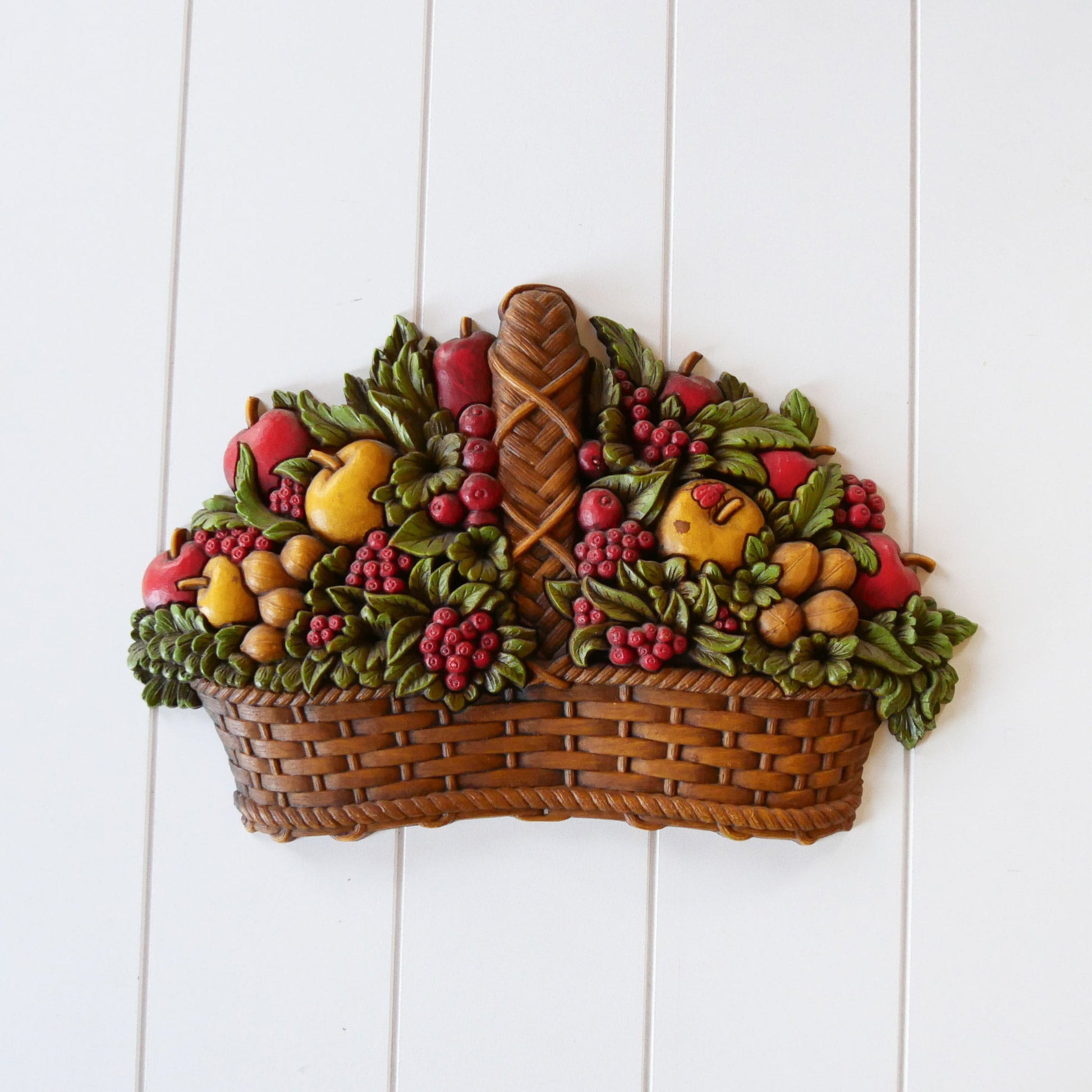 Vintage Homco Fruit Basket Wall Plaque, HOmco Fruit Wall Decor, Vintage Fruit Decor, Vintage Fruit Wall Decor, Vintage Home Decor