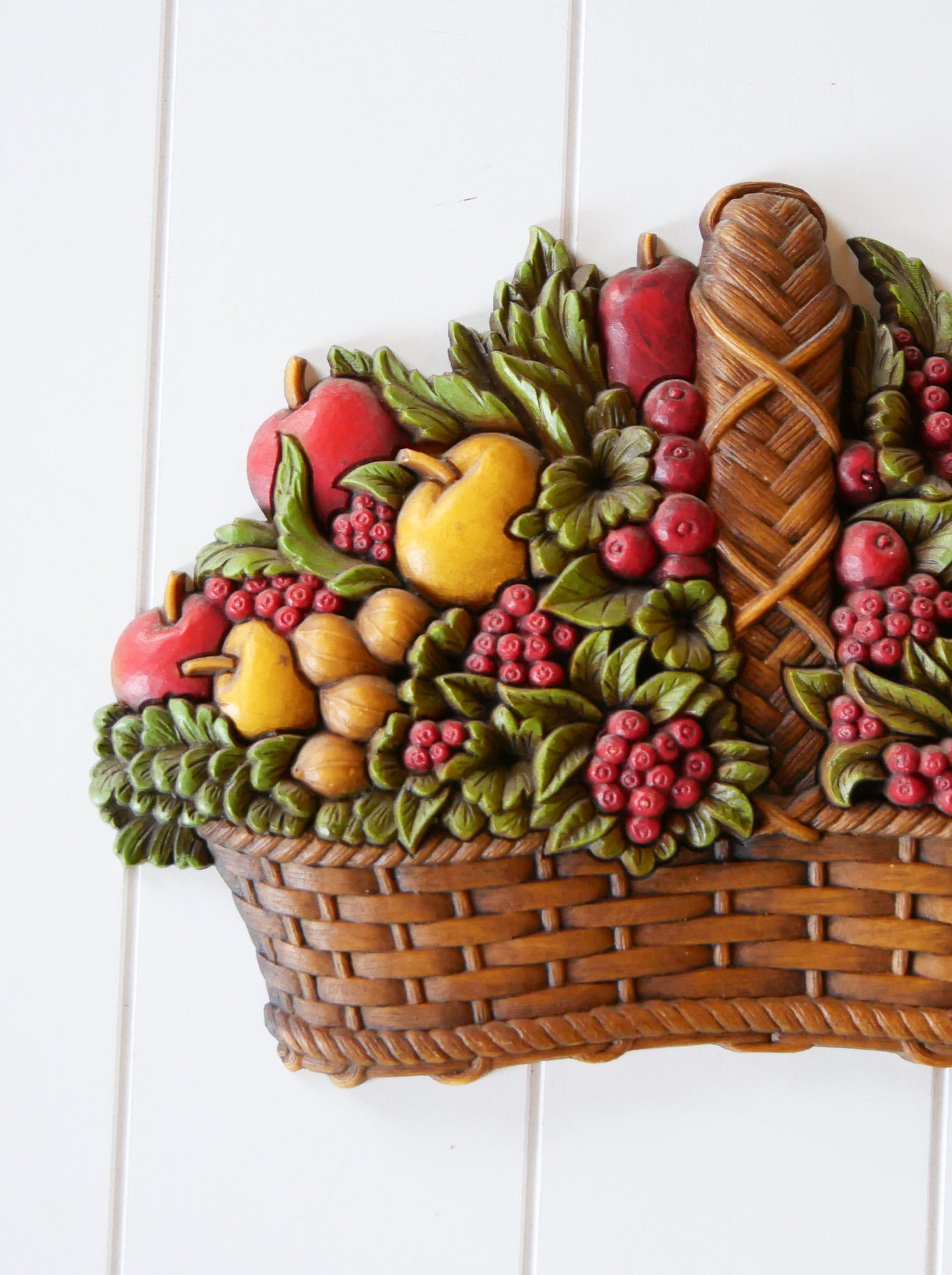 Vintage Homco Fruit Basket Wall Plaque, HOmco Fruit Wall Decor, Vintage Fruit Decor, Vintage Fruit Wall Decor, Vintage Home Decor