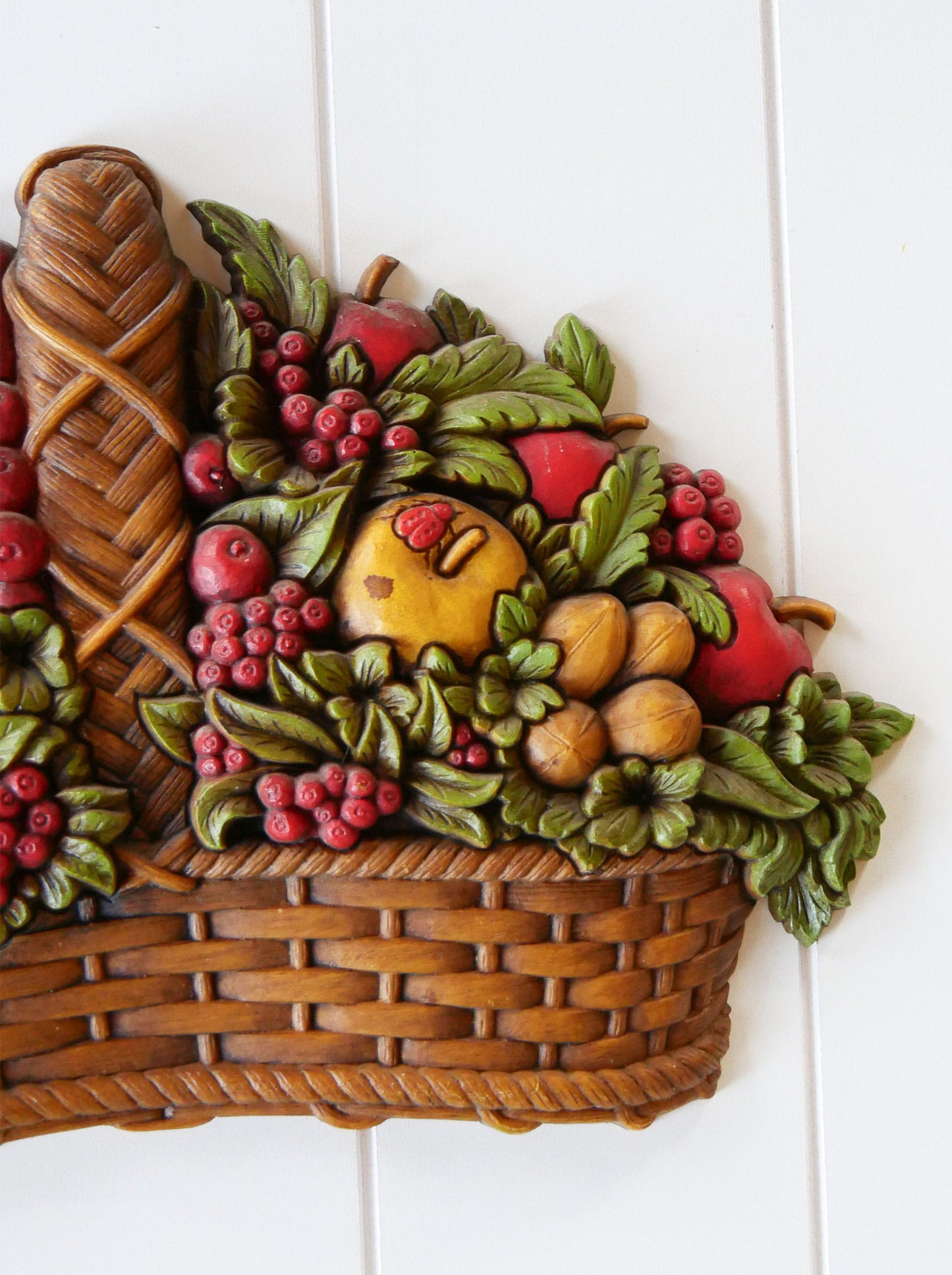 Vintage Homco Fruit Basket Wall Plaque, HOmco Fruit Wall Decor, Vintage Fruit Decor, Vintage Fruit Wall Decor, Vintage Home Decor