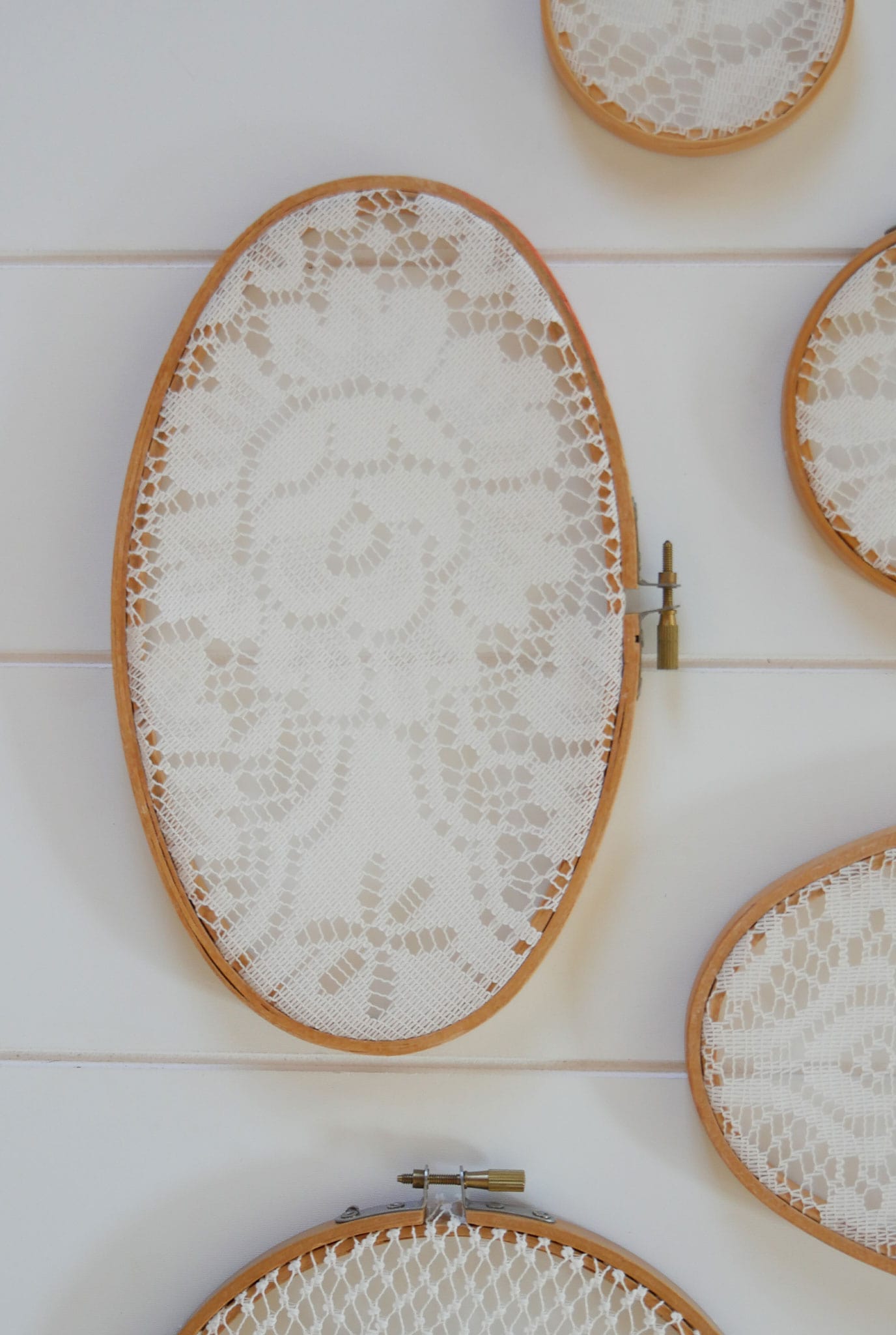 Vintage Gallery Wall, Vintage Lace Gallery Wall, Vintage Embroidery Hoop Wall Display, Vintage Gallery Wall