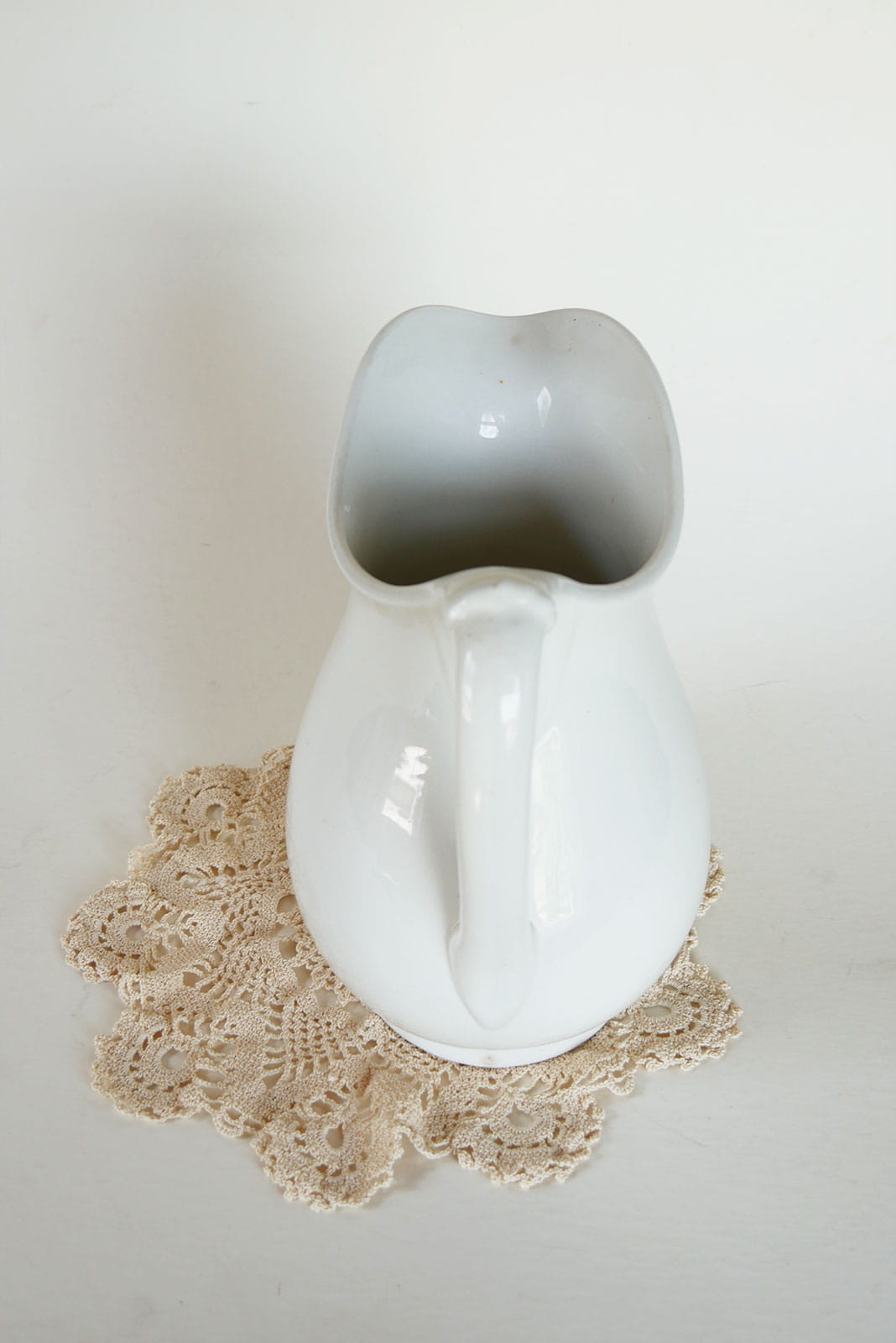 Vintage Large White Ironstone Pitcher, VIntage Ironstone Pitcher, Vintage Iron Pitcher, Vintage White Picture, Cottagecore Vase, Cottagecore Pitcher, Farmhouse White Pitcher, Vintage Farmhouse Stoneware Pitcher, Antique Ironstone Pitcher, Vintage Ironstone Pitcher