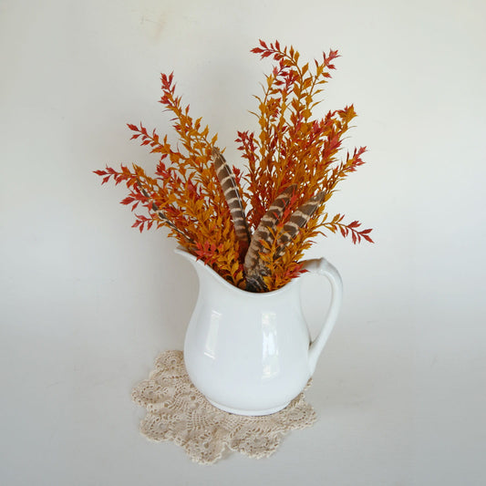 Vintage Large White Ironstone Pitcher, VIntage Ironstone Pitcher, Vintage Iron Pitcher, Vintage White Picture, Cottagecore Vase, Cottagecore Pitcher, Farmhouse White Pitcher, Vintage Farmhouse Stoneware Pitcher, Antique Ironstone Pitcher, Vintage Ironstone Pitcher