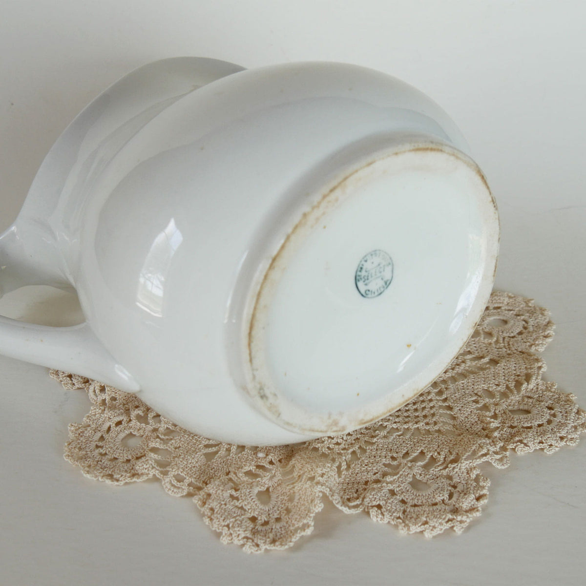 Vintage Large White Ironstone Pitcher, VIntage Ironstone Pitcher, Vintage Iron Pitcher, Vintage White Picture, Cottagecore Vase, Cottagecore Pitcher, Farmhouse White Pitcher, Vintage Farmhouse Stoneware Pitcher, Antique Ironstone Pitcher, Vintage Ironstone Pitcher