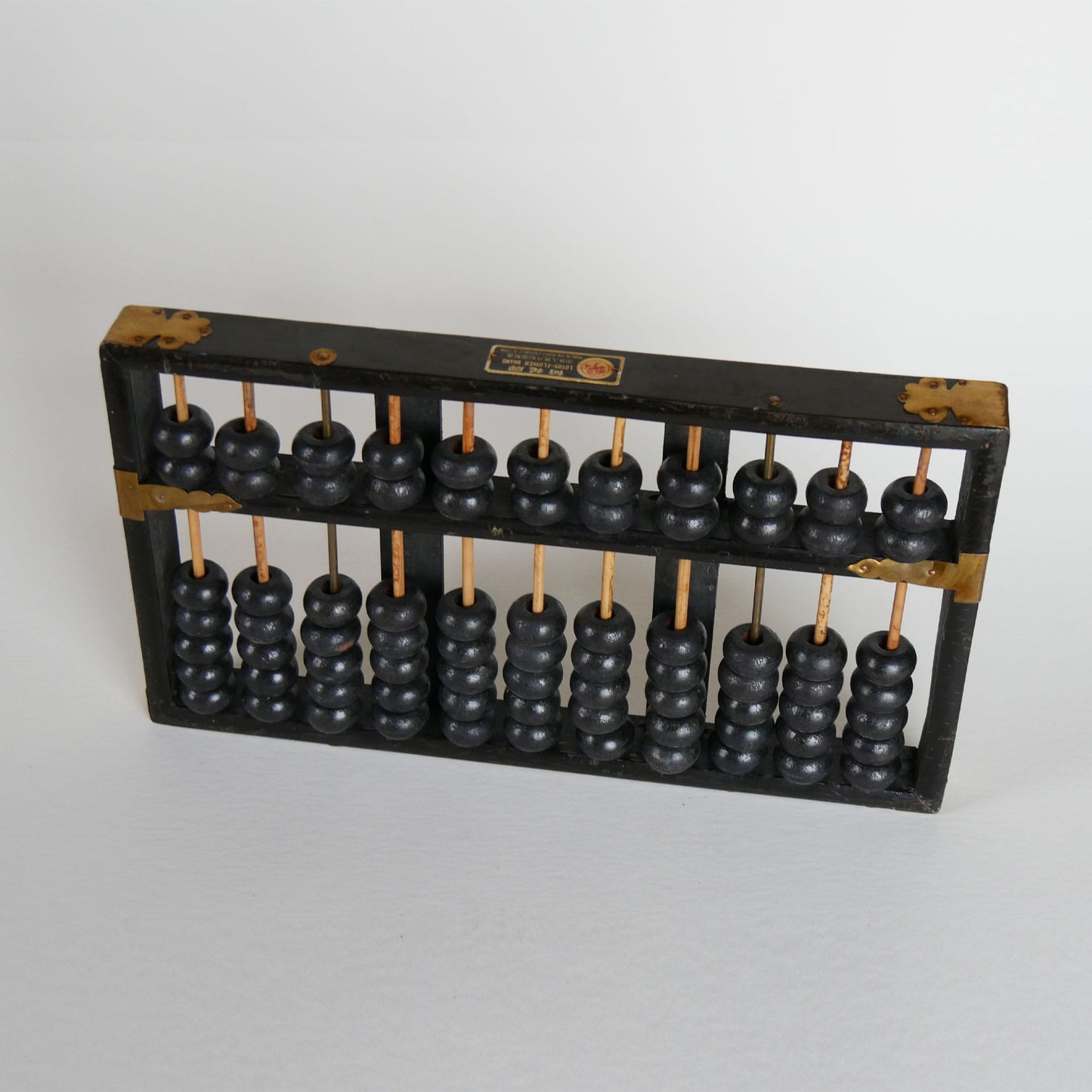 Vintage Black Abacus, Lotus Flower Brand, Vintage Black Abacus, Vintage Wood Abacus, Vintage Chinese Abacus,Antique Abacus, Vintage Home Decor