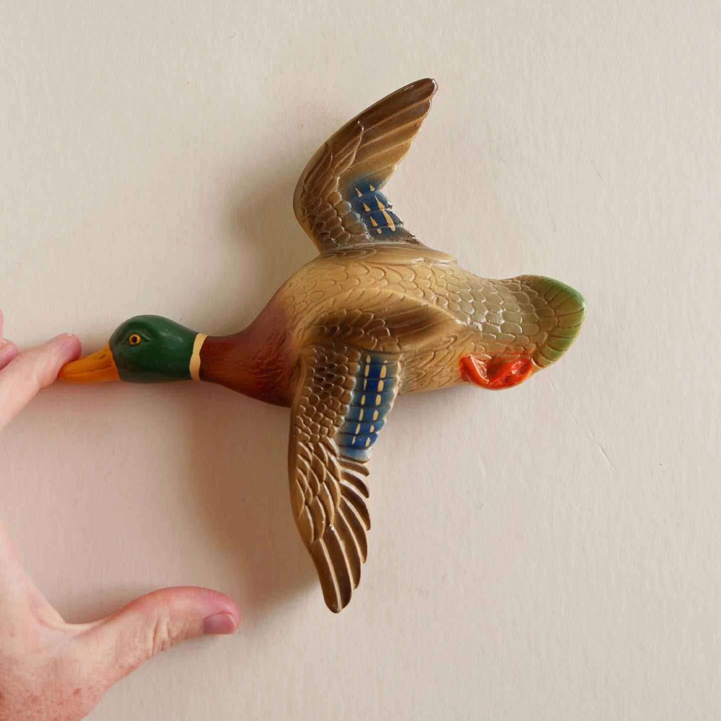 Vintage Mallard Duck Chalkware Plaque, Vintage Duck Decor, Vintage Duck Wall Decor, Vintage Duck Plaque, Vintage Woodlands Decor, Woodland Duck Decor