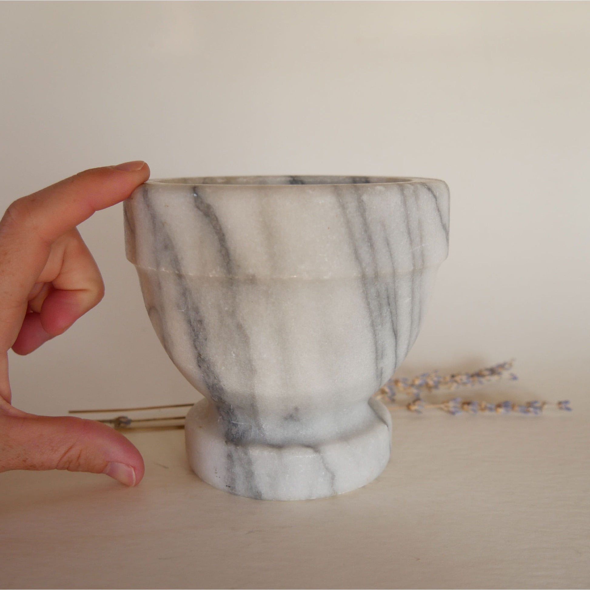 Vintage Marble Mortar Vessel, Marble Mortar and Pestle, Vintage Kitchen Decor, Cottagecore Kitchen Decor, French COttage Kitchen Decor, Vintage Cottagecore Kitchen Decor, French Mortar and Pestle, Vintage Marble Kitchen Decor
