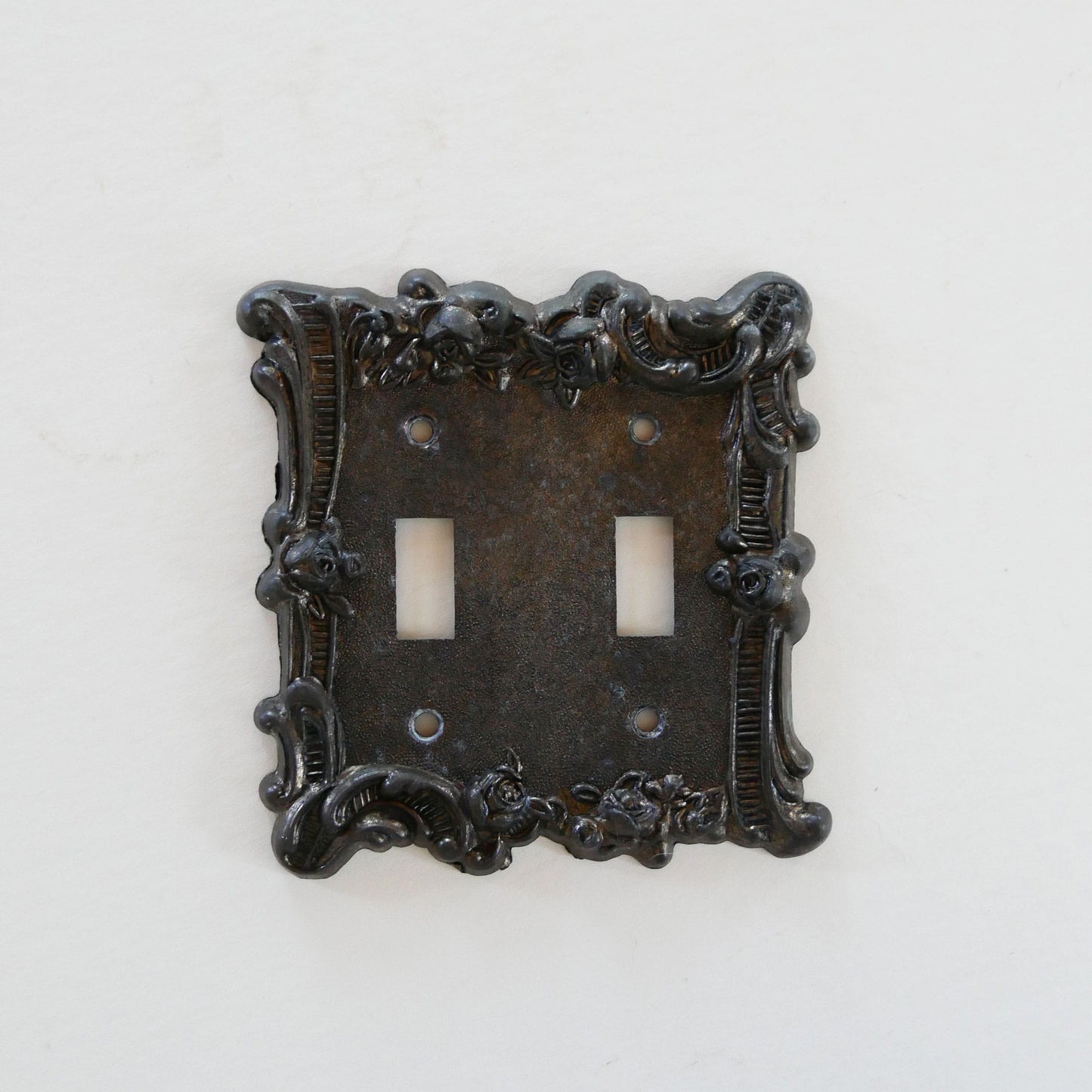 Vintage Ornate Floral Metal Double Light Switch Cover, Vintage Light Cover, Vintage Floral Light Cover, Vintage Metal Light Cover, Vintage Light Switch Cover