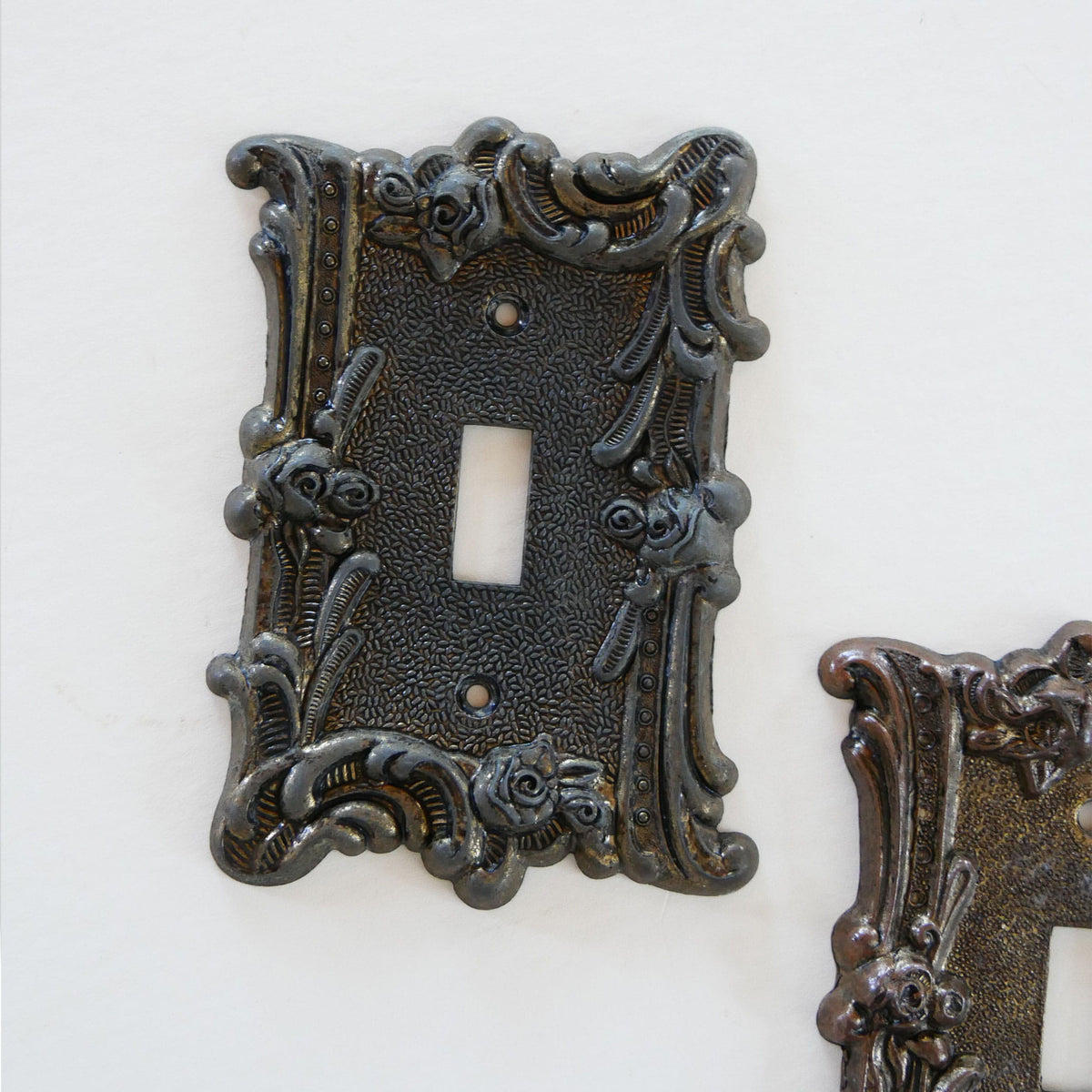 Vintage Ornate Floral Metal Single Light Switch Cover, Vintage Light Cover, Vintage Floral Light Cover, Vintage Metal Light Cover, Vintage Light Switch Cover