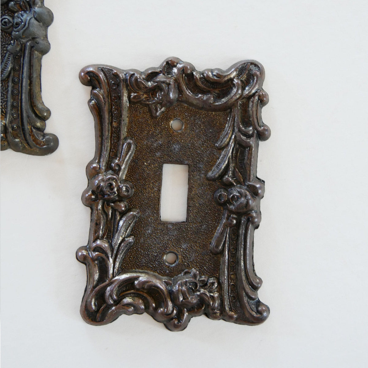 Vintage Ornate Floral Metal Single Light Switch Cover, Vintage Light Cover, Vintage Floral Light Cover, Vintage Metal Light Cover, Vintage Light Switch Cover