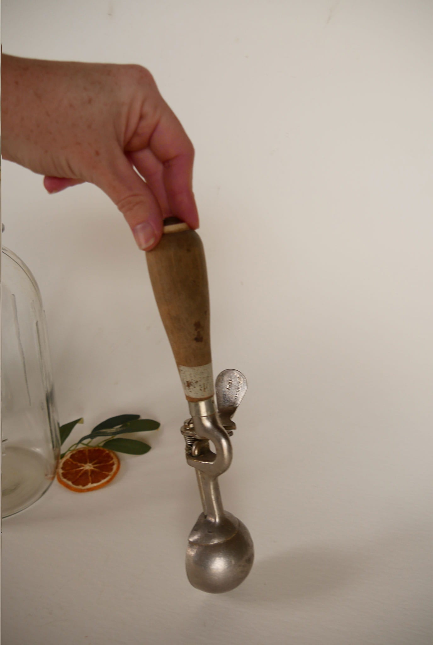 Antique Ice Cream Scoop, Vintage Ice Cream SCoop, Indesctructo #4 Ice Cream Scoop, 1920s Ice Cream SChool, MEtal and Wood Handle Ice Cream Scoop, Vintage Kitchen Tools, Vintage Kitchen Utensils, Antique Kitchen Tools, Antique Kitchen Utensils, Primitive Kitchen Tools