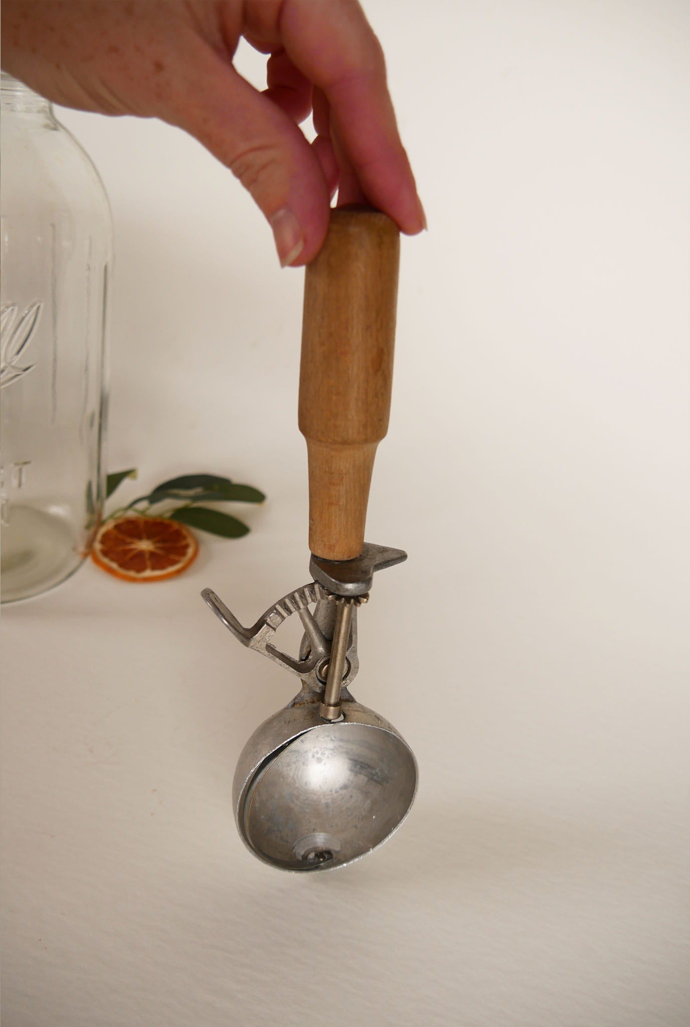 Antique Ice Cream Scoop, Vintage Ice Cream SCoop, Indesctructo #4 Ice Cream Scoop, 1920s Ice Cream SChool, MEtal and Wood Handle Ice Cream Scoop, Vintage Kitchen Tools, Vintage Kitchen Utensils, Antique Kitchen Tools, Antique Kitchen Utensils, Primitive Kitchen Tools