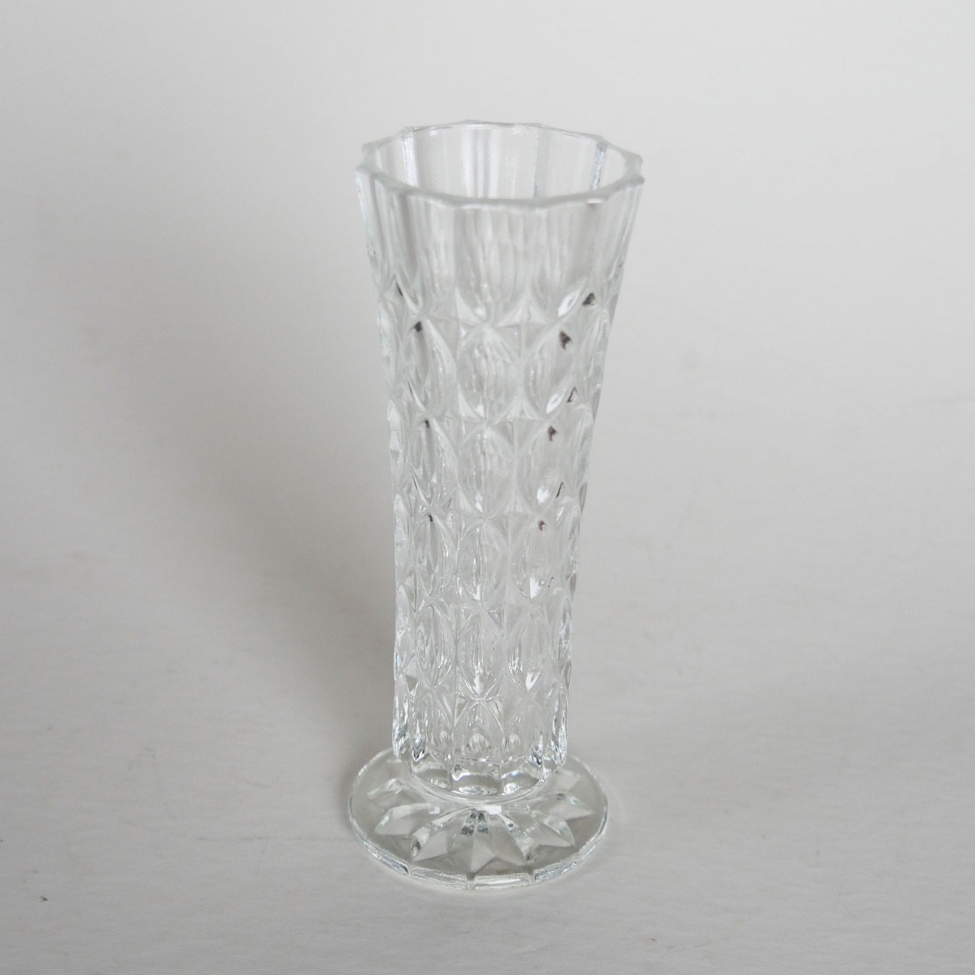 Vintage Pressed Glass Footed Bud Vase, Glass Pedestal Vase, Pedestal Clear Glass Vase, Vintage Glass Mini Vase, Vintage Mini Vase, Vintage Cottagecore Vase