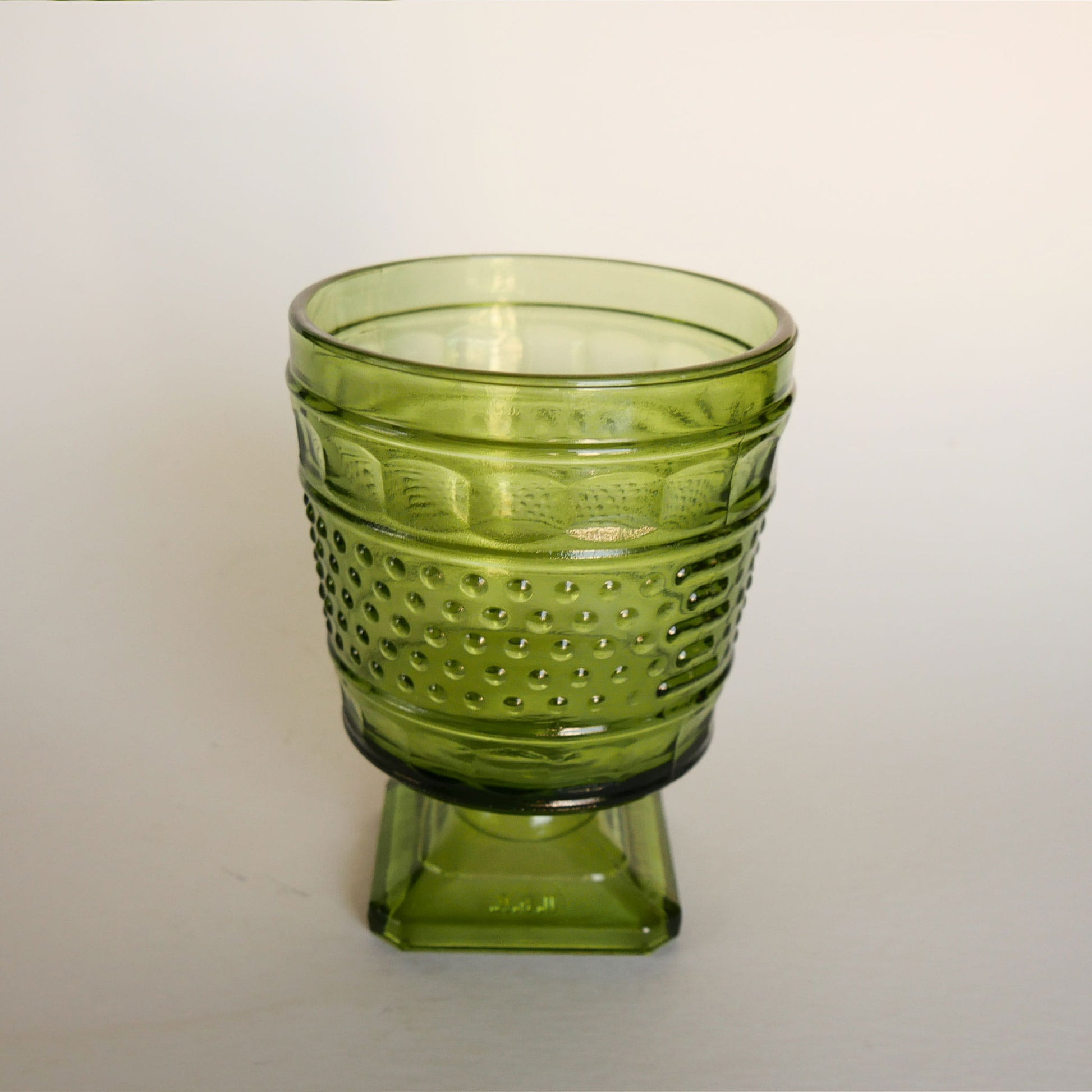 Vintage Napco 1180 Green Glass Planter, Hobnail Pattern, VIntage Green Glassware, Vintage Glass Planter, Vintage Hobnail Planter, Vintage Green Glass Hobnail Planter, Cottagecore Kitchen Glassware