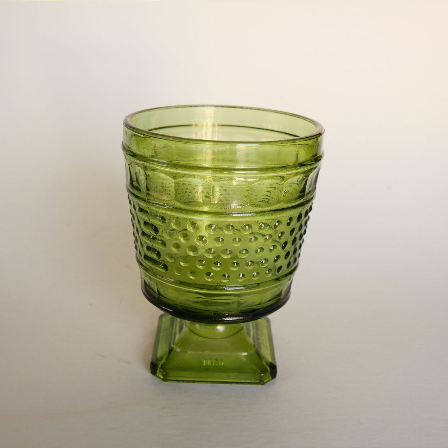 Vintage Napco 1180 Green Glass Planter, Hobnail Pattern, VIntage Green Glassware, Vintage Glass Planter, Vintage Hobnail Planter, Vintage Green Glass Hobnail Planter, Cottagecore Kitchen Glassware