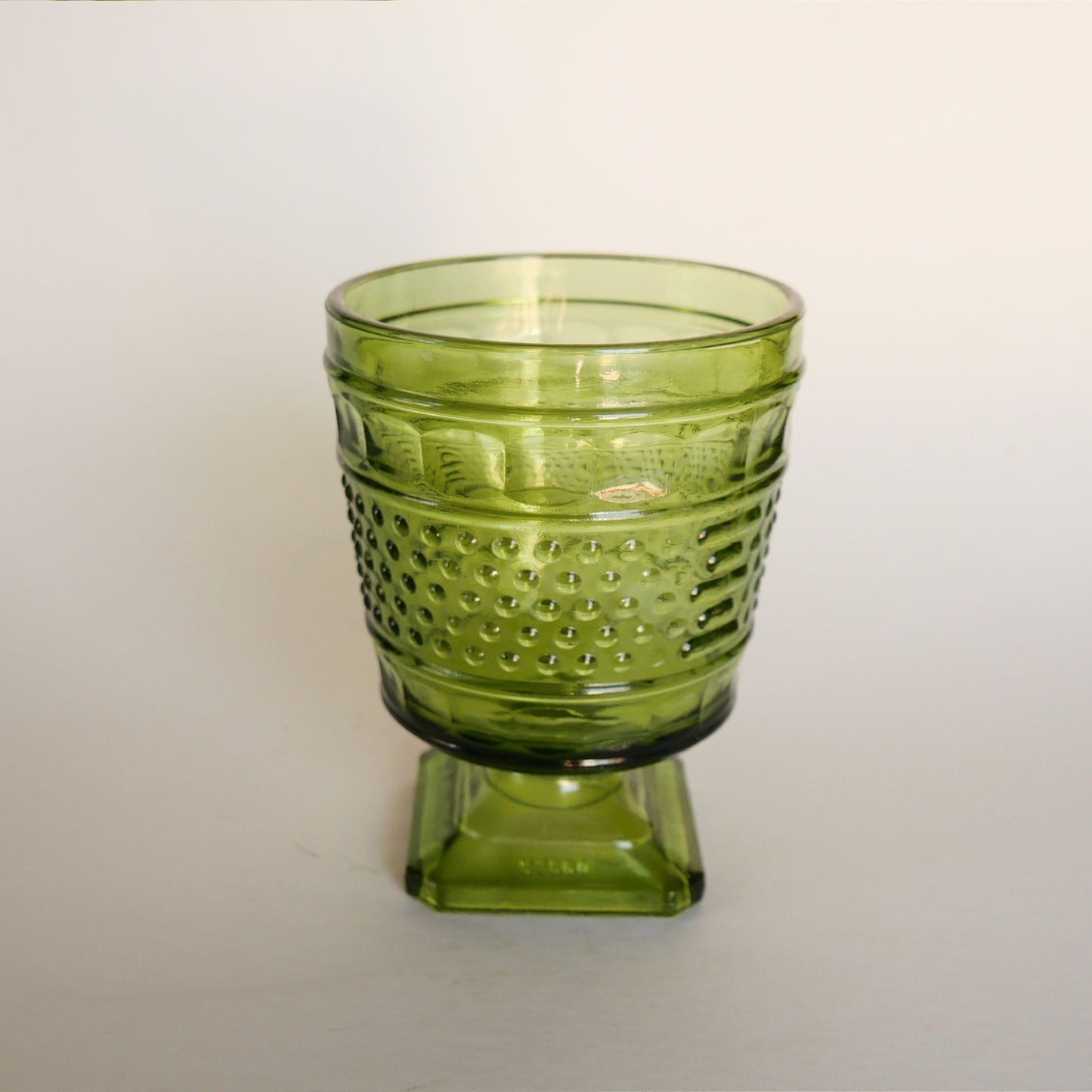 Vintage Napco 1180 Green Glass Planter, Hobnail Pattern, VIntage Green Glassware, Vintage Glass Planter, Vintage Hobnail Planter, Vintage Green Glass Hobnail Planter, Cottagecore Kitchen Glassware