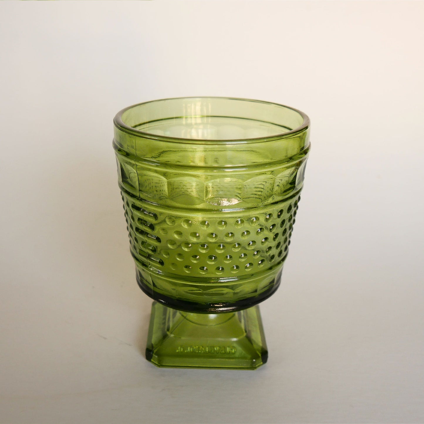 Vintage Napco 1180 Green Glass Planter, Hobnail Pattern, VIntage Green Glassware, Vintage Glass Planter, Vintage Hobnail Planter, Vintage Green Glass Hobnail Planter, Cottagecore Kitchen Glassware