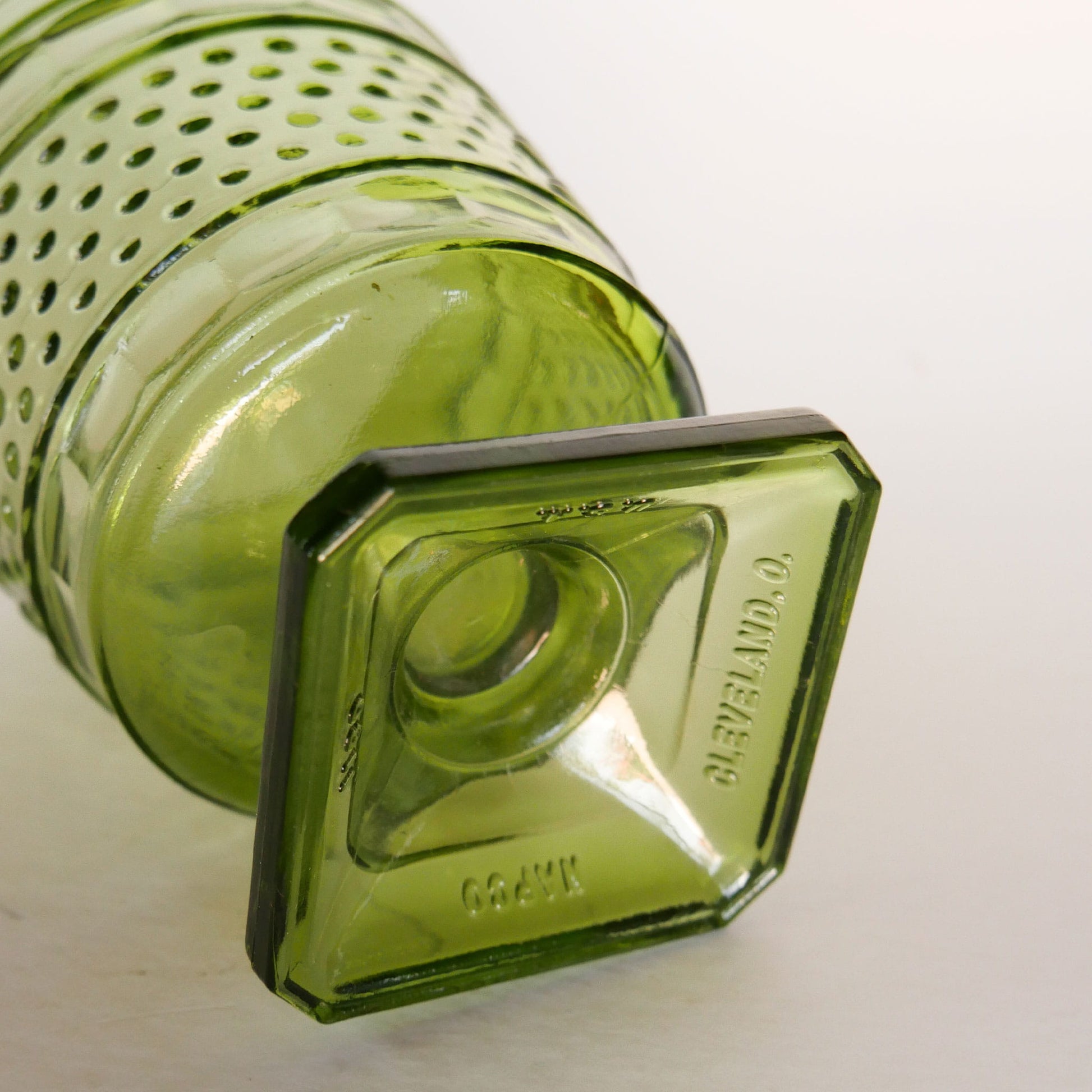 Vintage Napco 1180 Green Glass Planter, Hobnail Pattern, VIntage Green Glassware, Vintage Glass Planter, Vintage Hobnail Planter, Vintage Green Glass Hobnail Planter, Cottagecore Kitchen Glassware