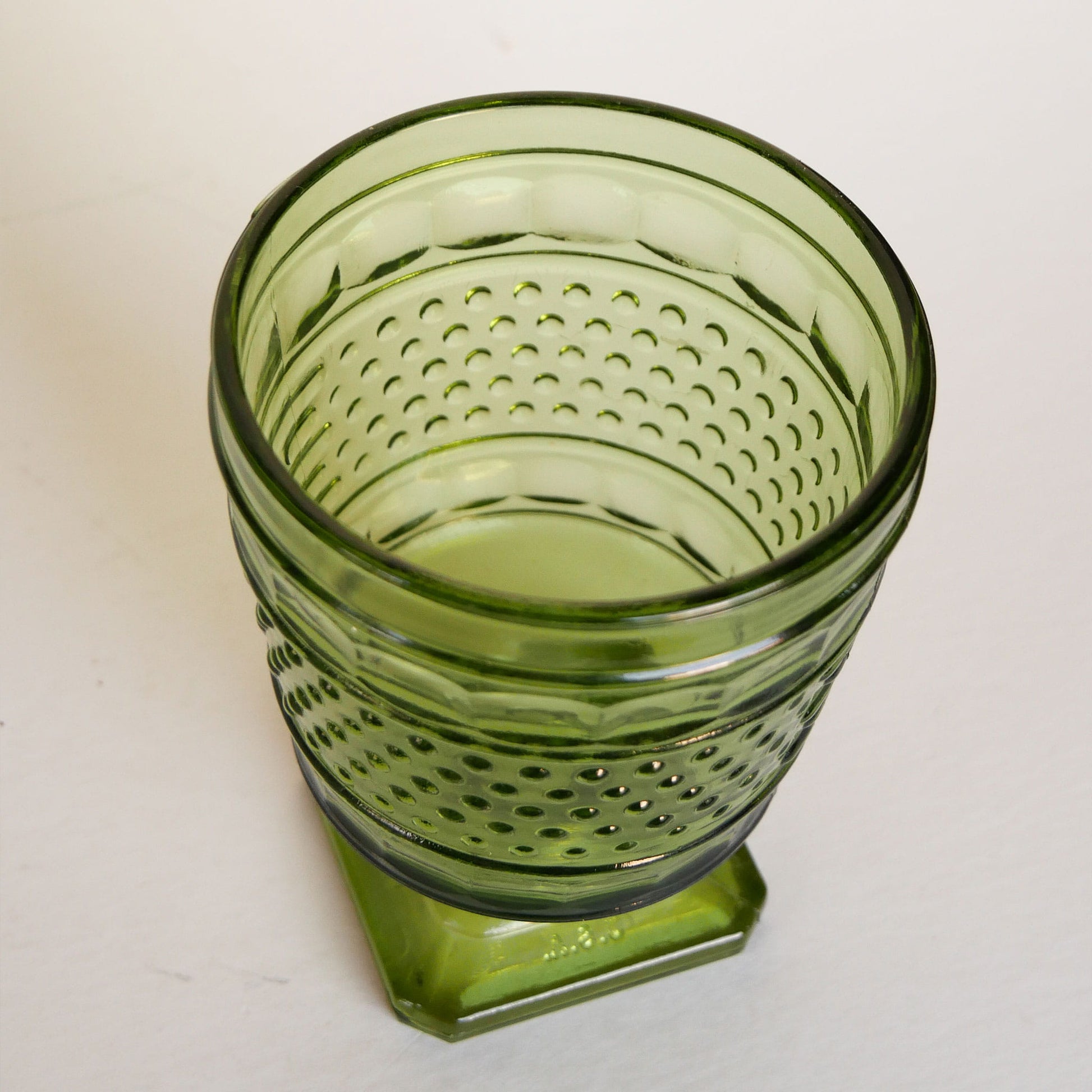 Vintage Napco 1180 Green Glass Planter, Hobnail Pattern, VIntage Green Glassware, Vintage Glass Planter, Vintage Hobnail Planter, Vintage Green Glass Hobnail Planter, Cottagecore Kitchen Glassware