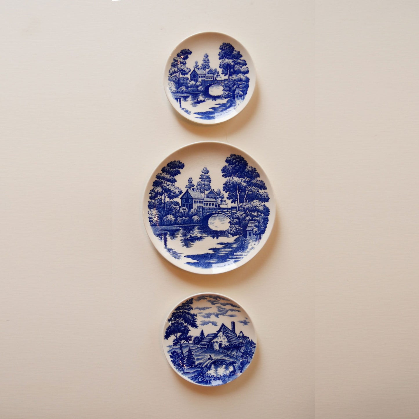 Vintage Blue and White Plate Wall Set, Blue and White Japanese Plates, Vintage Blue and White Plate Wall, Vintage Plate Wall, Vintage Decorative Plate Wall, Blue and White Decorative Plate Wall