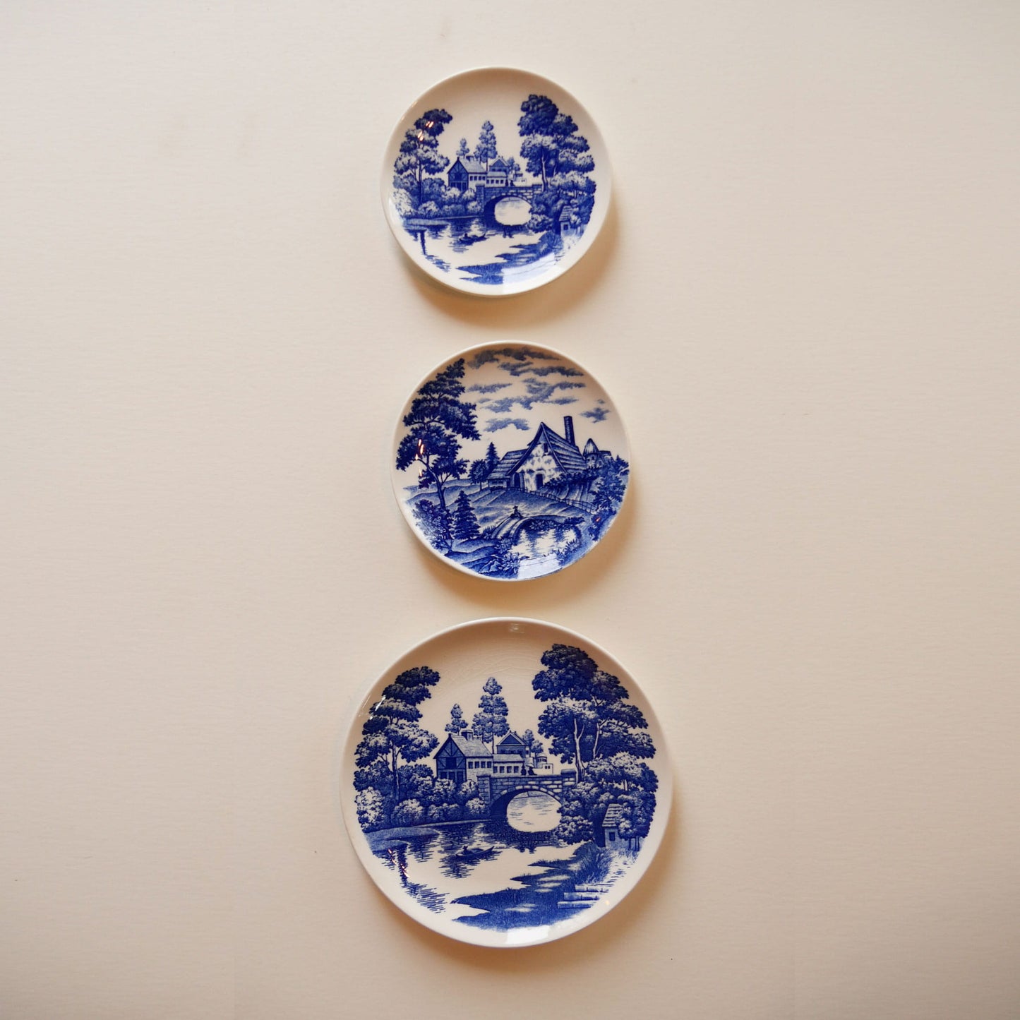 Vintage Blue and White Plate Wall Set, Blue and White Japanese Plates, Vintage Blue and White Plate Wall, Vintage Plate Wall, Vintage Decorative Plate Wall, Blue and White Decorative Plate Wall