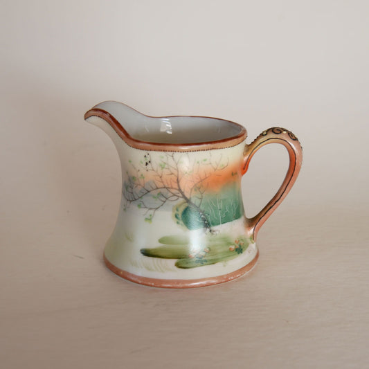 Vintage Nippon Porcelain Hand Painted Creamer, Vintage Oriental Creamer, Vintage Hand Painted Creamer, Vintage Japan Hand Painted Creamer, Vintage Porcelain Cream, Japan Hand Painted Creamer, Vintage Japan Porcelain