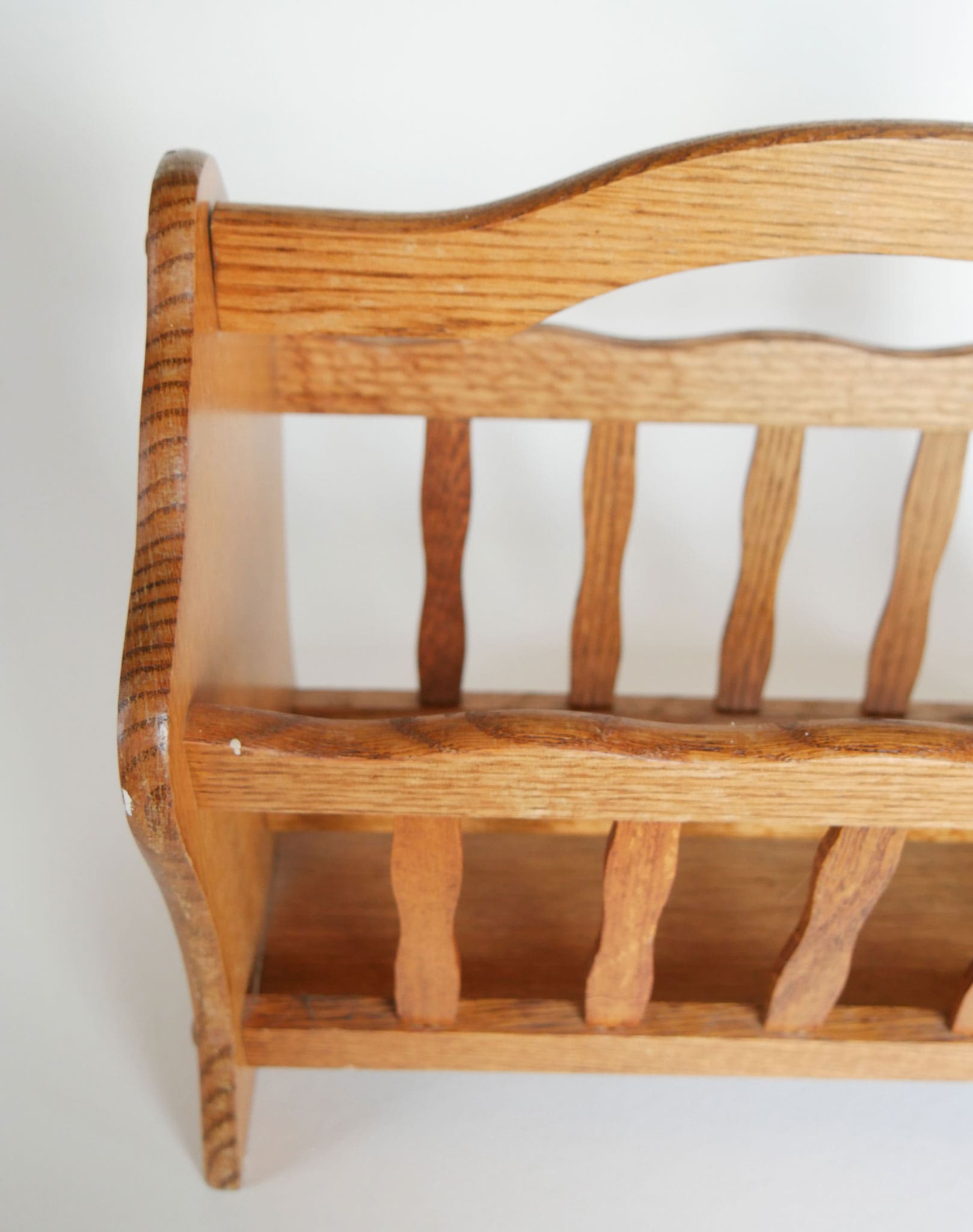Vintage Oak Magazine Rack Holder, Vintage Wooden Magazine Holder, Vintage Magazine Rack, Vintage Magazine Cubby