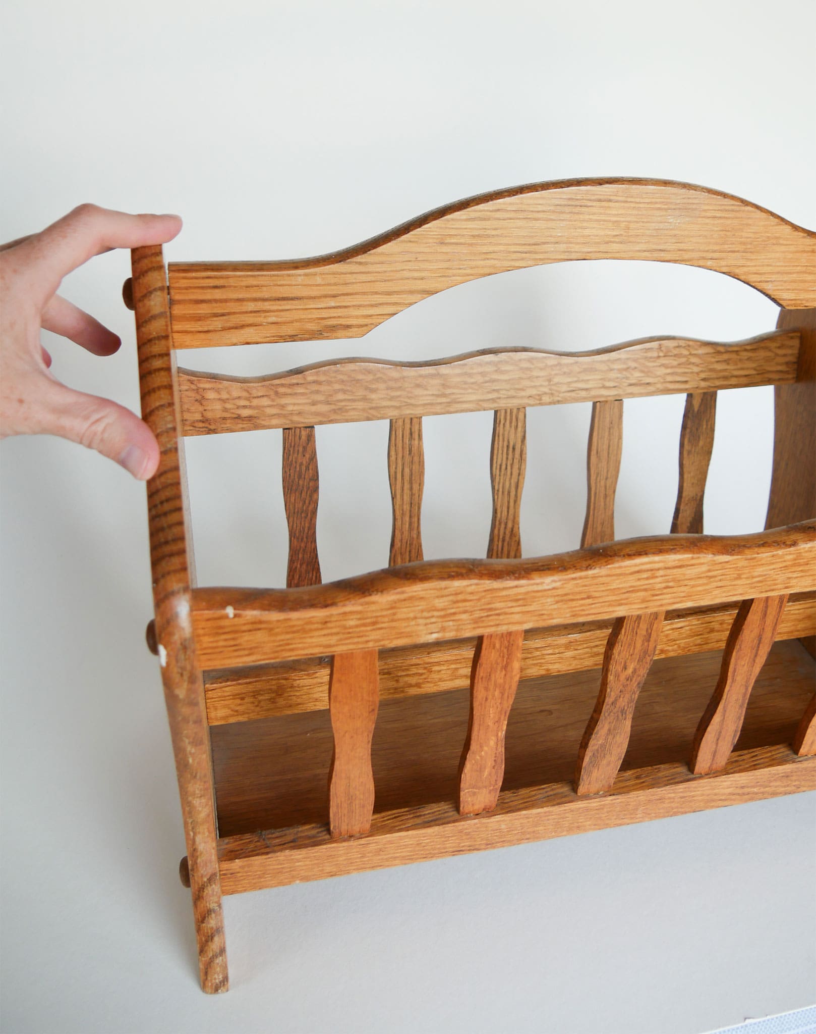 Vintage Oak Magazine Rack Holder, Vintage Wooden Magazine Holder, Vintage Magazine Rack, Vintage Magazine Cubby
