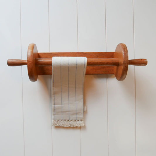 Vintage Oak Paper Towel Holder Vintage Wood Towel Rack Vintage Farmhouse Kitchen Decor