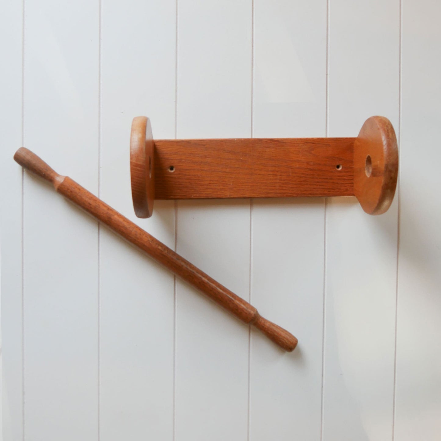 Vintage Oak Paper Towel Holder Vintage Wood Towel Rack Vintage Farmhouse Kitchen Decor