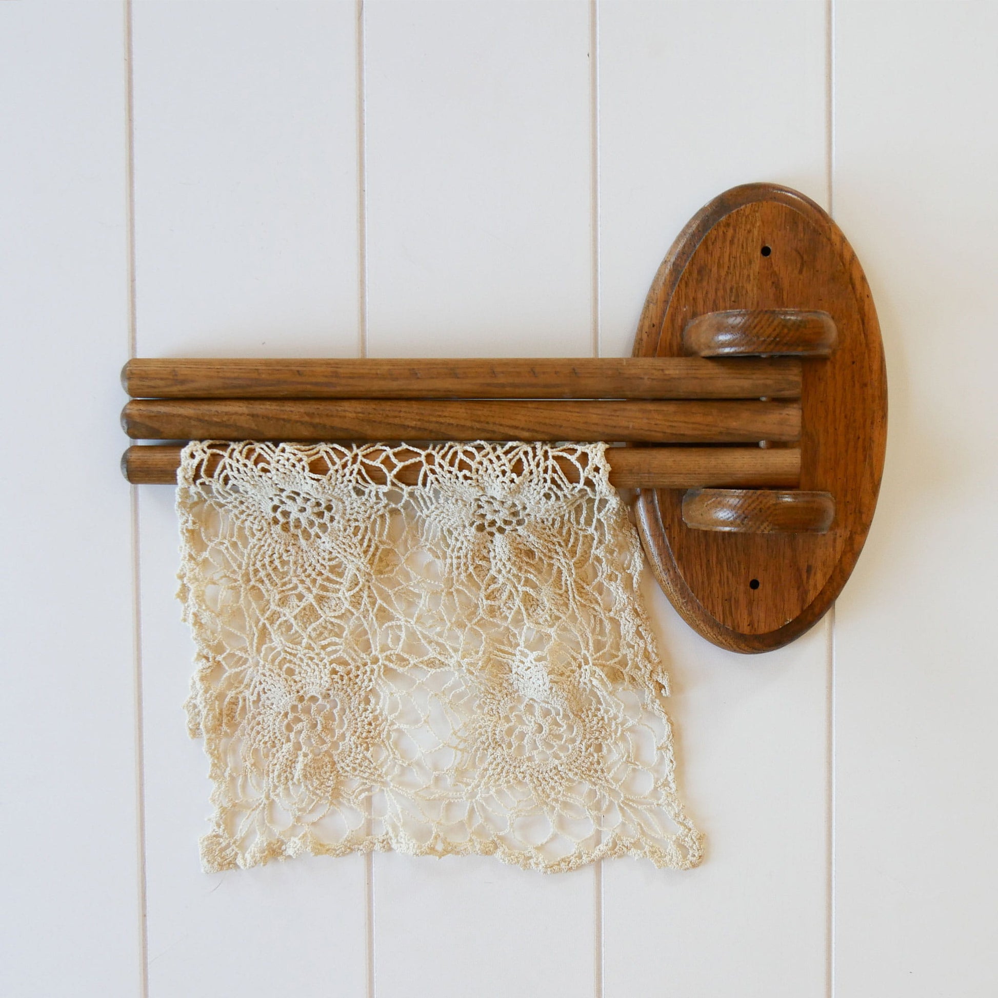 Vintage Tea Towel Rack, Vintage Wall Mounted Dowel Tea Rack, Vintage Country Tea Towel Rack, Vintage Kitchen Decor