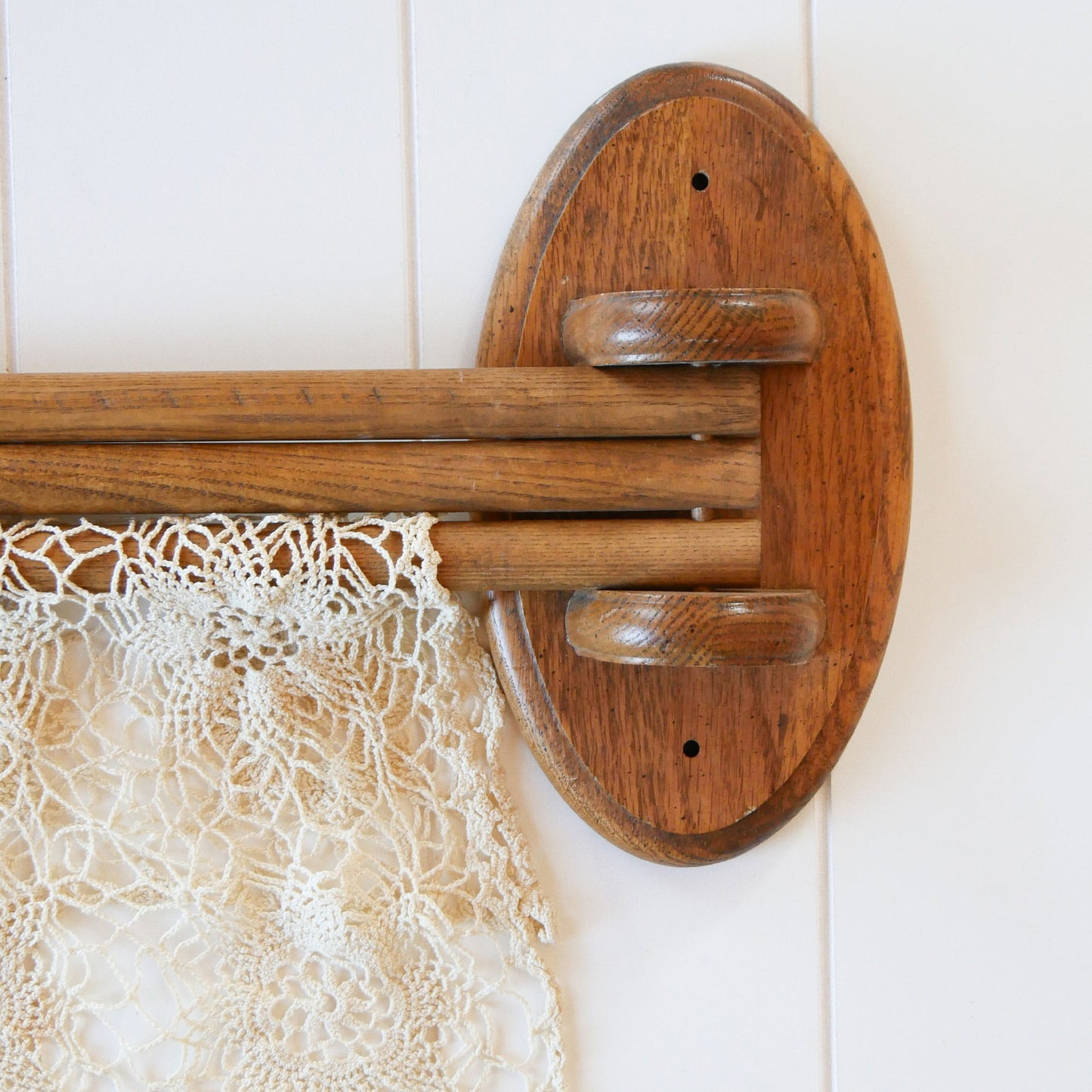 Vintage Tea Towel Rack, Vintage Wall Mounted Dowel Tea Rack, Vintage Country Tea Towel Rack, Vintage Kitchen Decor