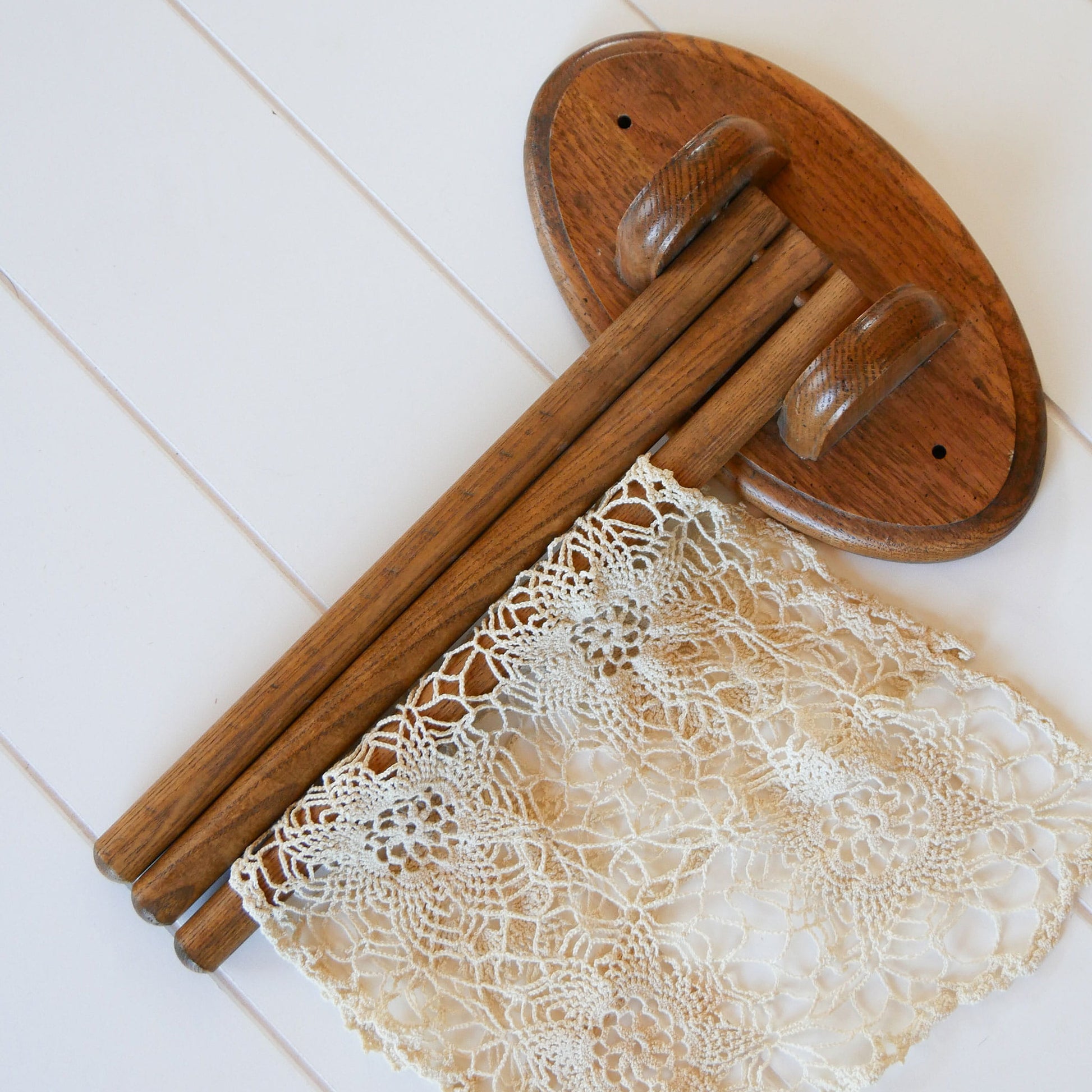 Vintage Tea Towel Rack, Vintage Wall Mounted Dowel Tea Rack, Vintage Country Tea Towel Rack, Vintage Kitchen Decor